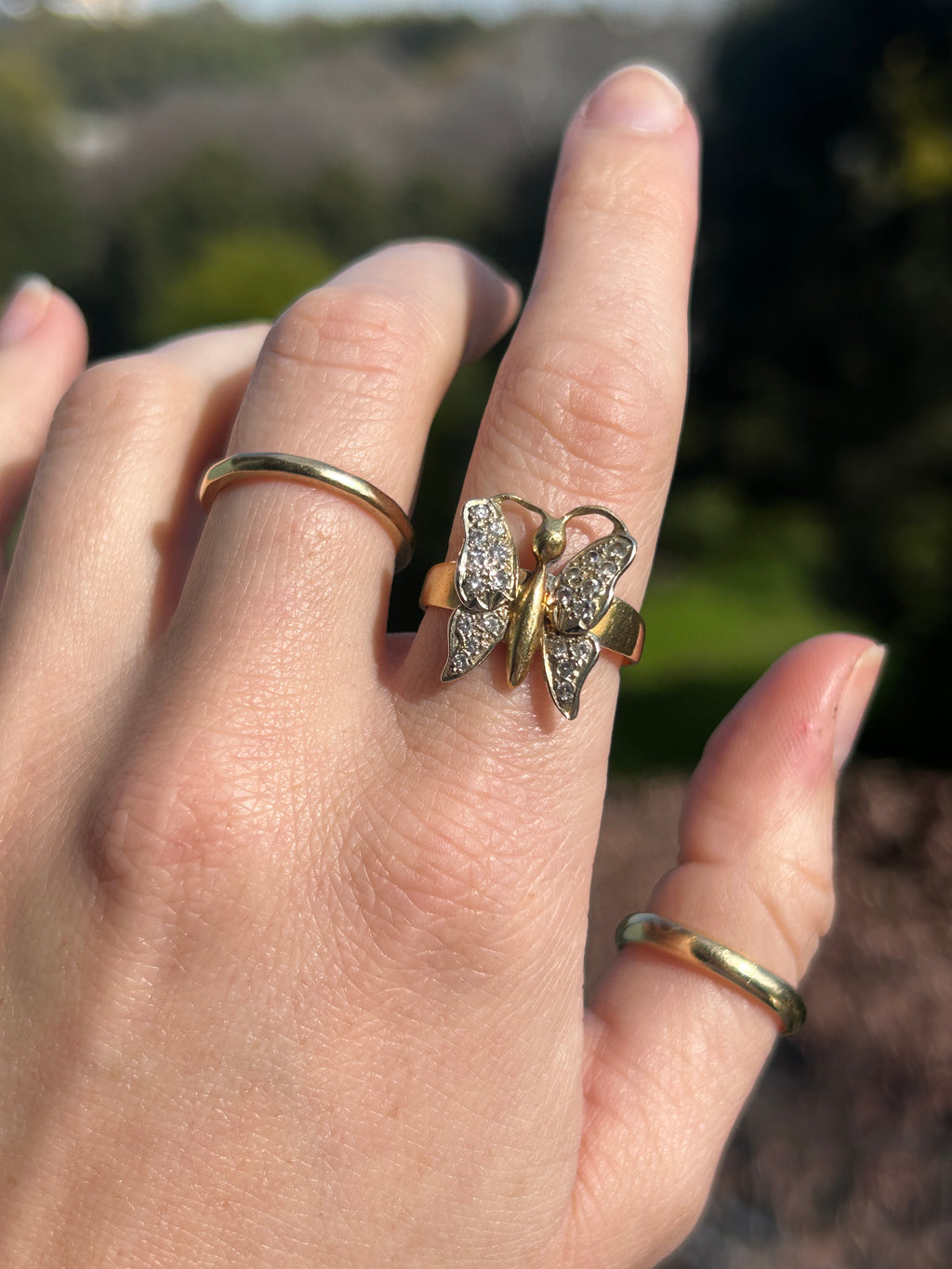 Diamond Butterfly Ring