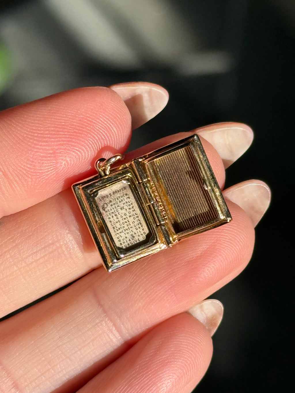 14k Bible Locket Charm