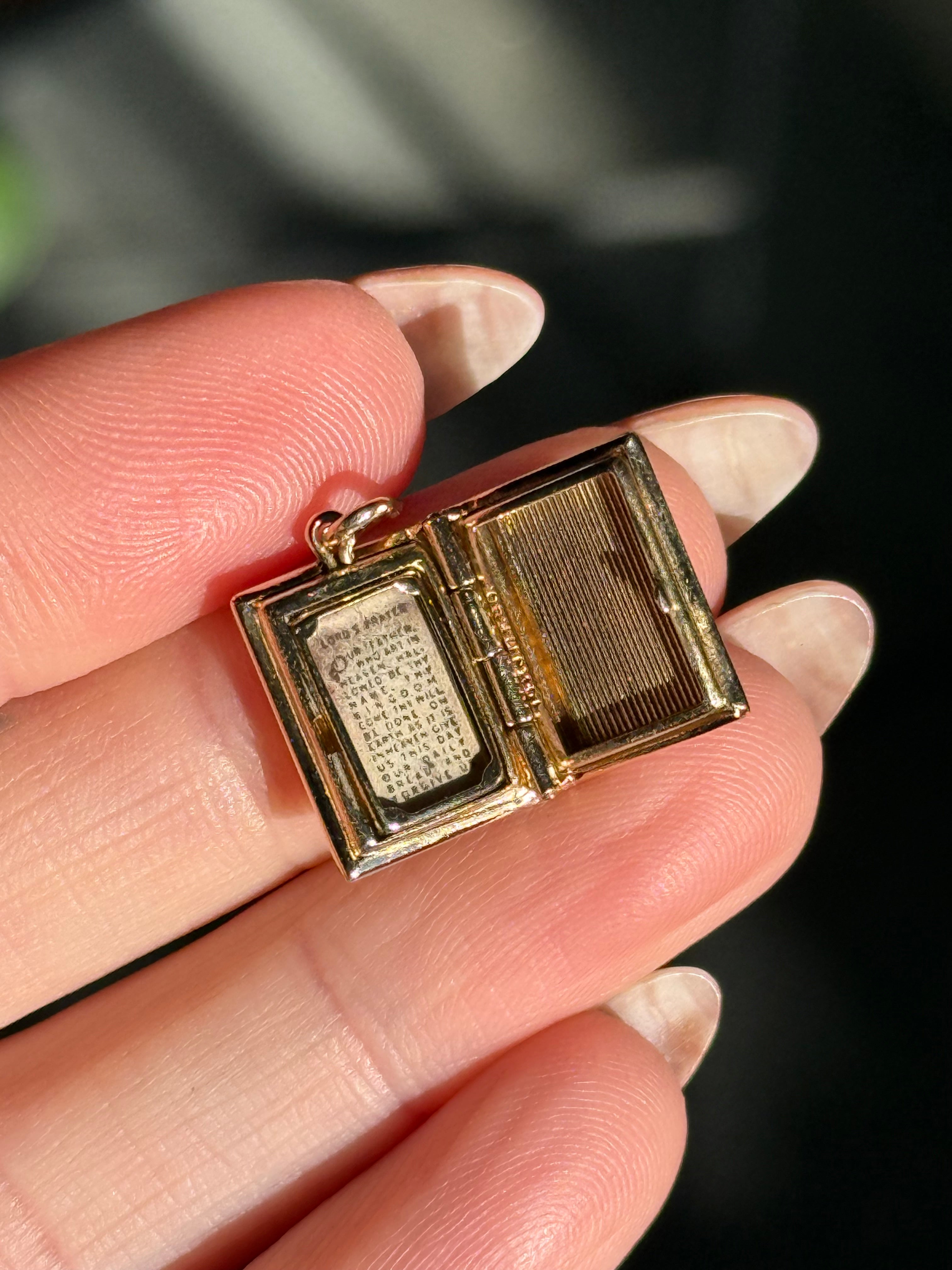 14k Bible Locket Charm