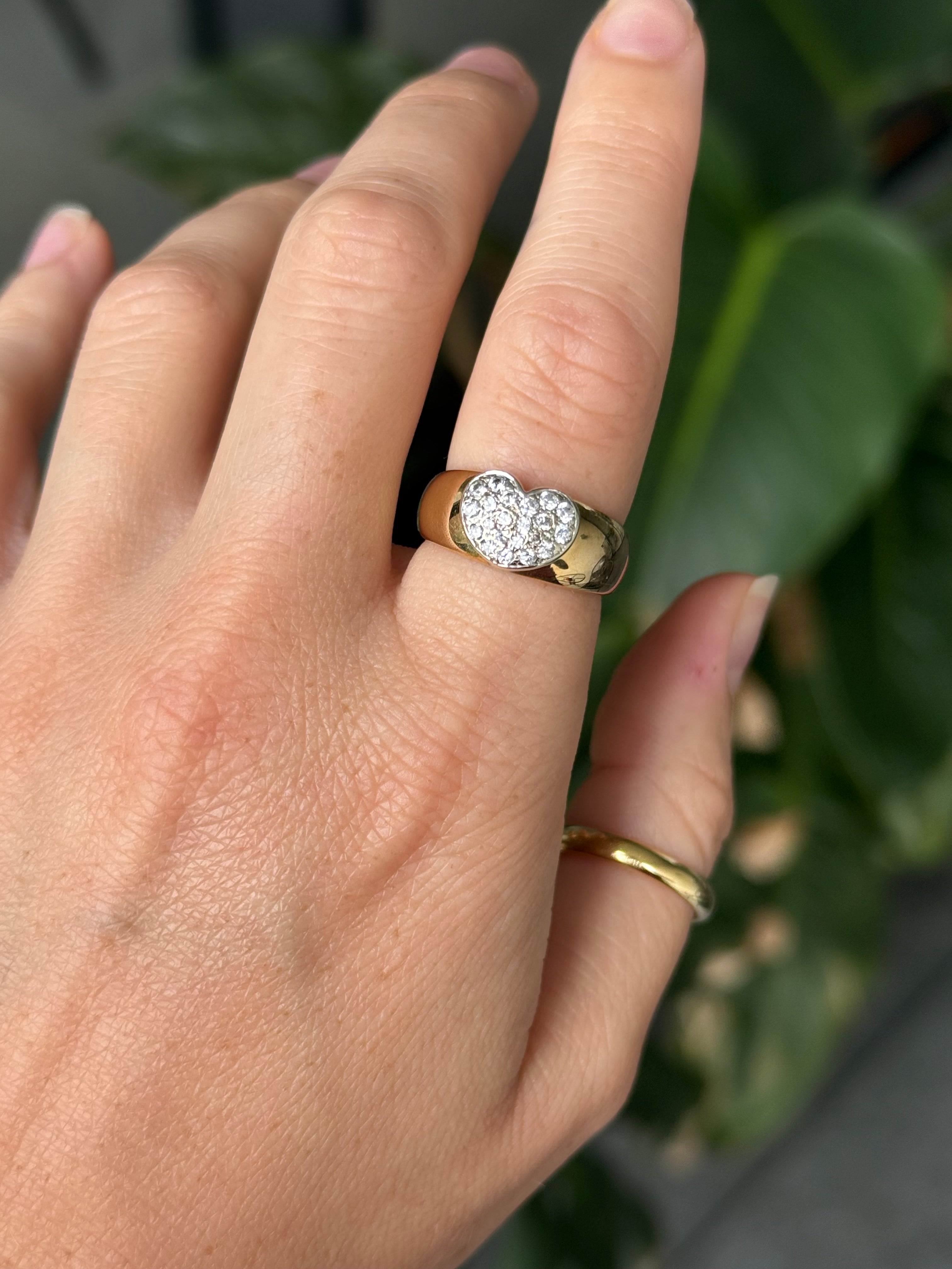 Diamond Pave Heart Ring
