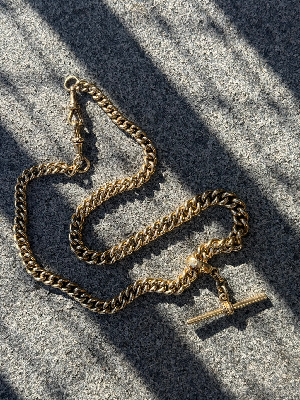 10k Graduated Curb Watch Chain
