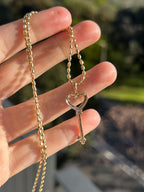 Diamond Heart Key Charm