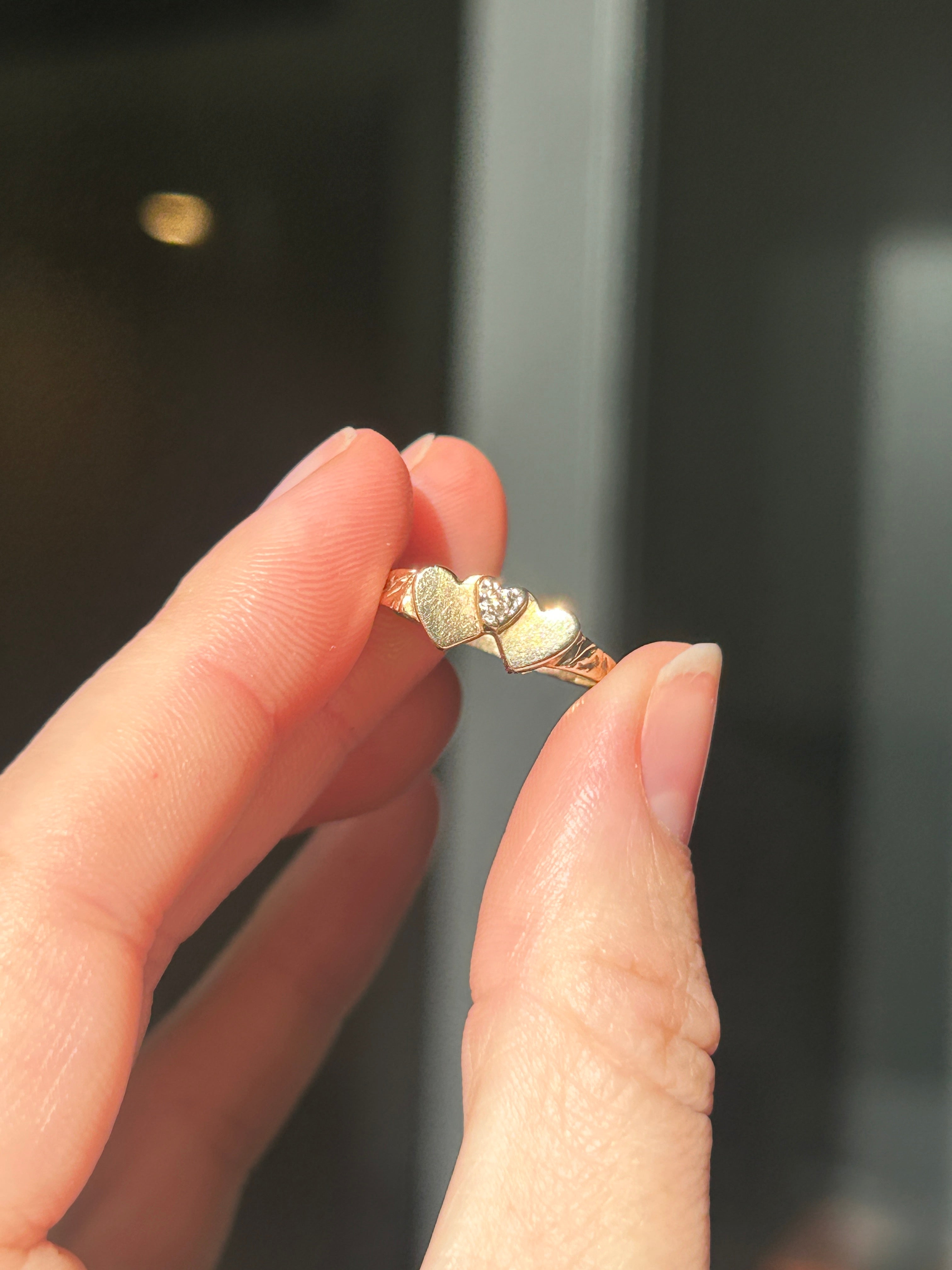 Double Heart Diamond Ring