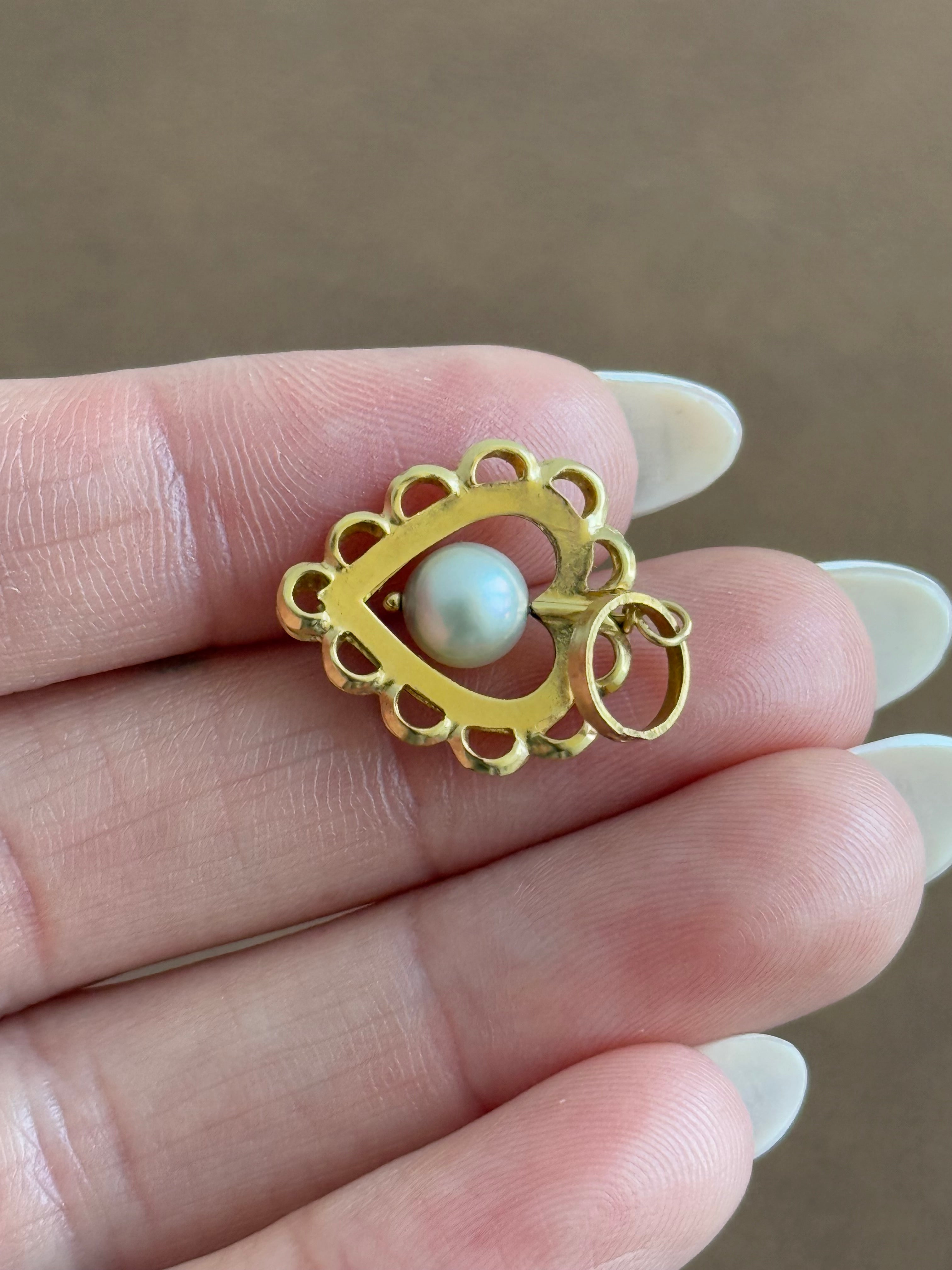 Heart Pearl Charm