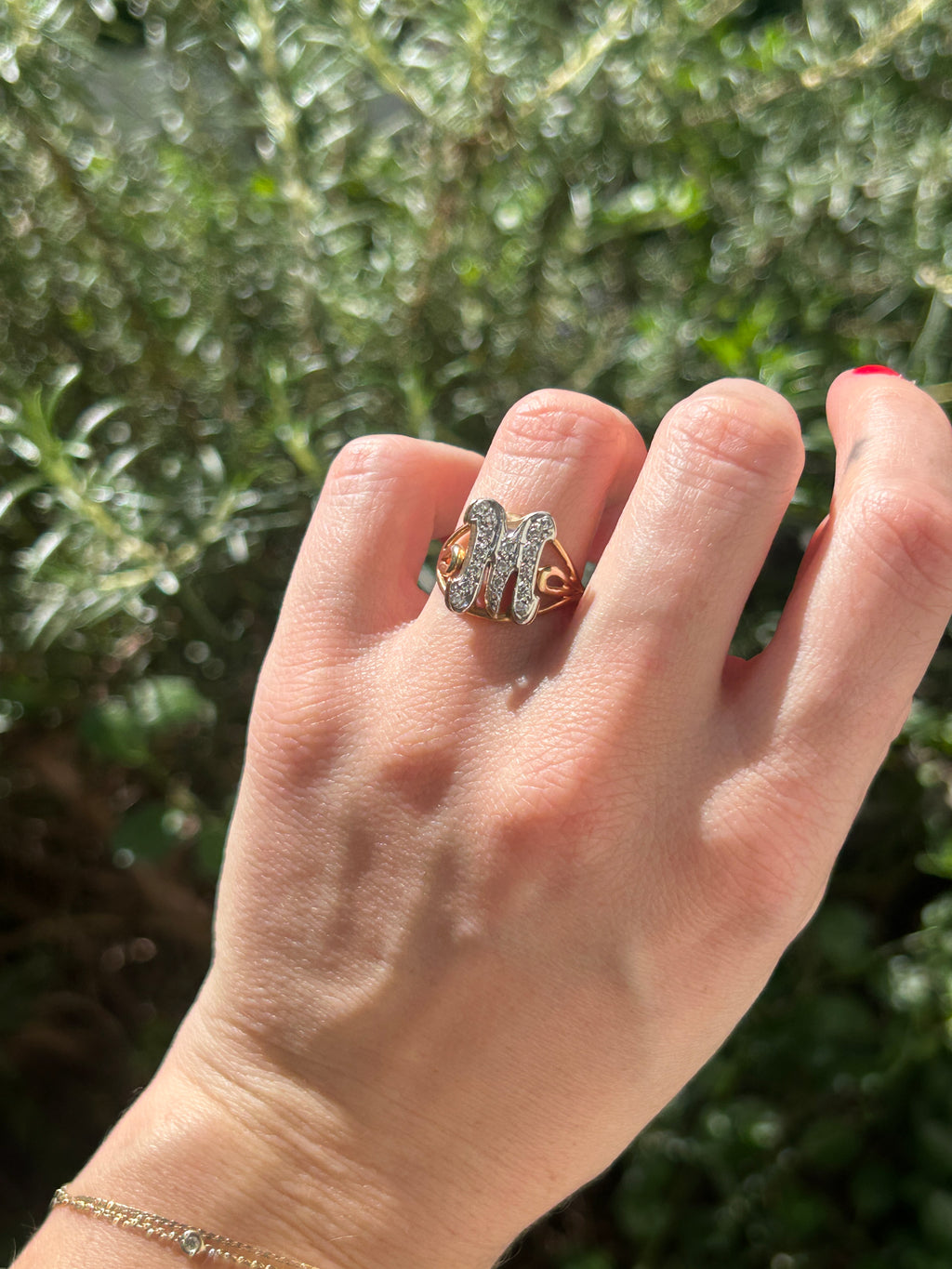 Diamond M Ring