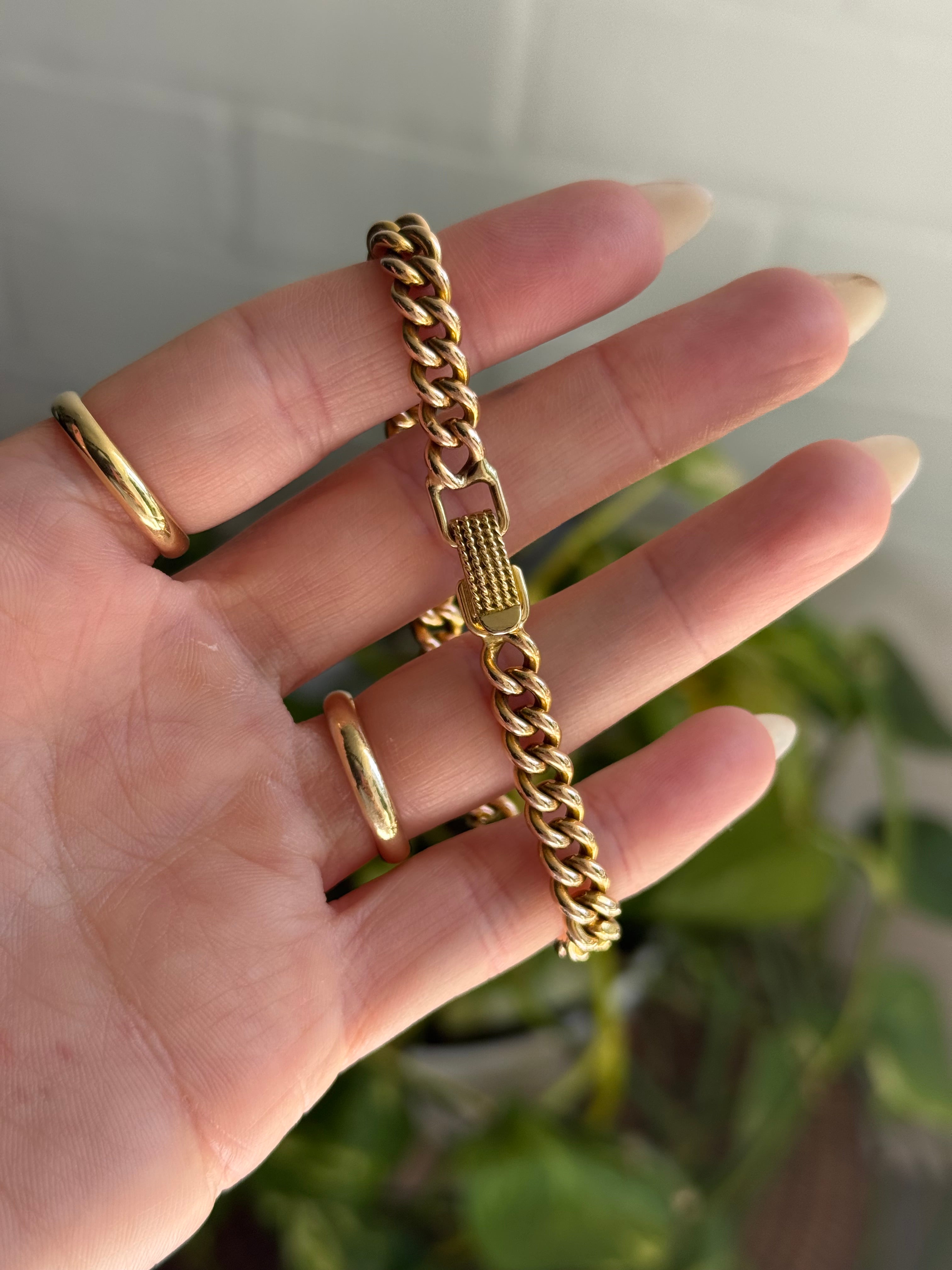 Antique Solid Curb Bracelet