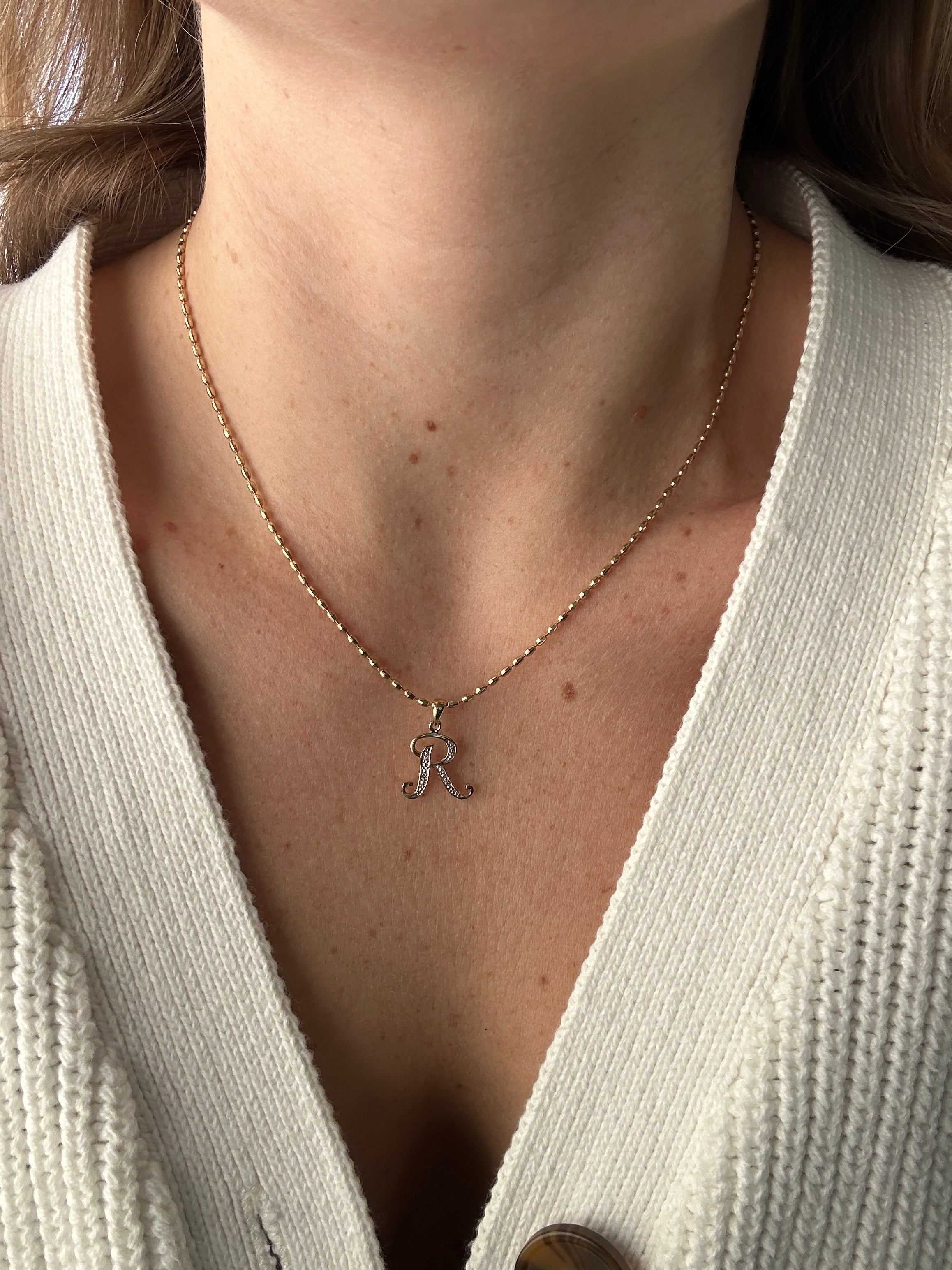 Diamond R Charm