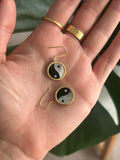 Yin & Yang Bezel Earrings
