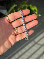 18k WG Bubble Natural Diamond Tennis Bracelet