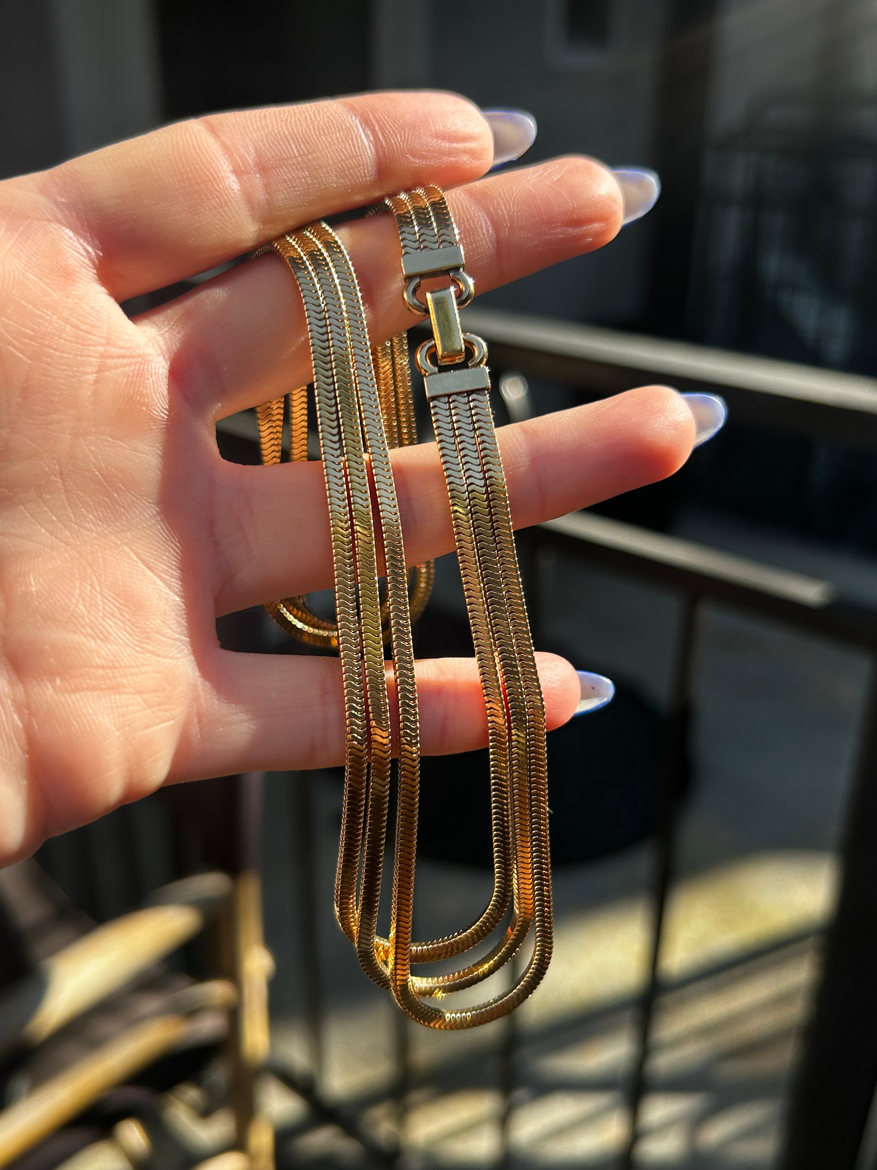 Triple Square Graduated Snake Choker