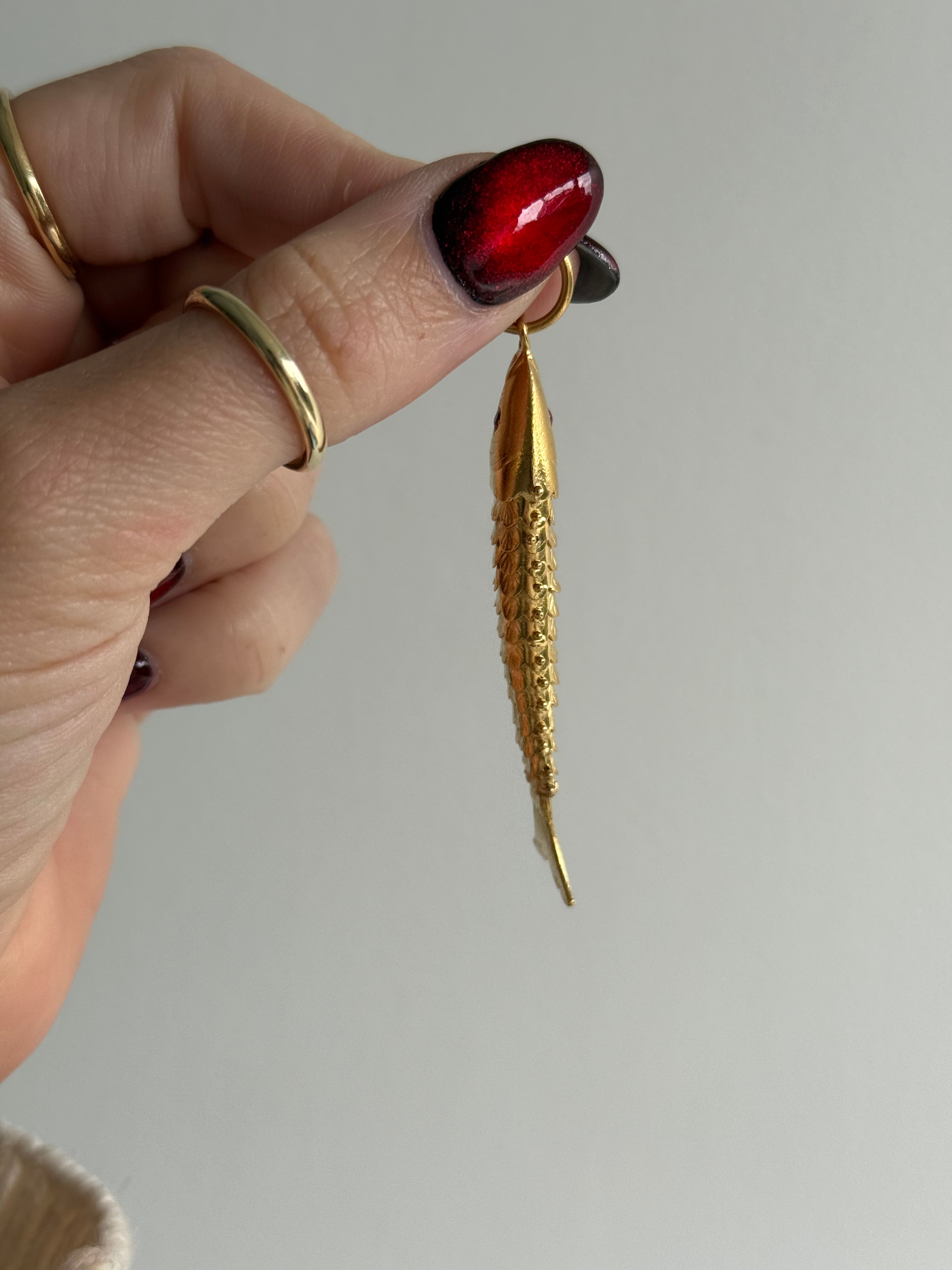 Antique Articulated Fish Charm