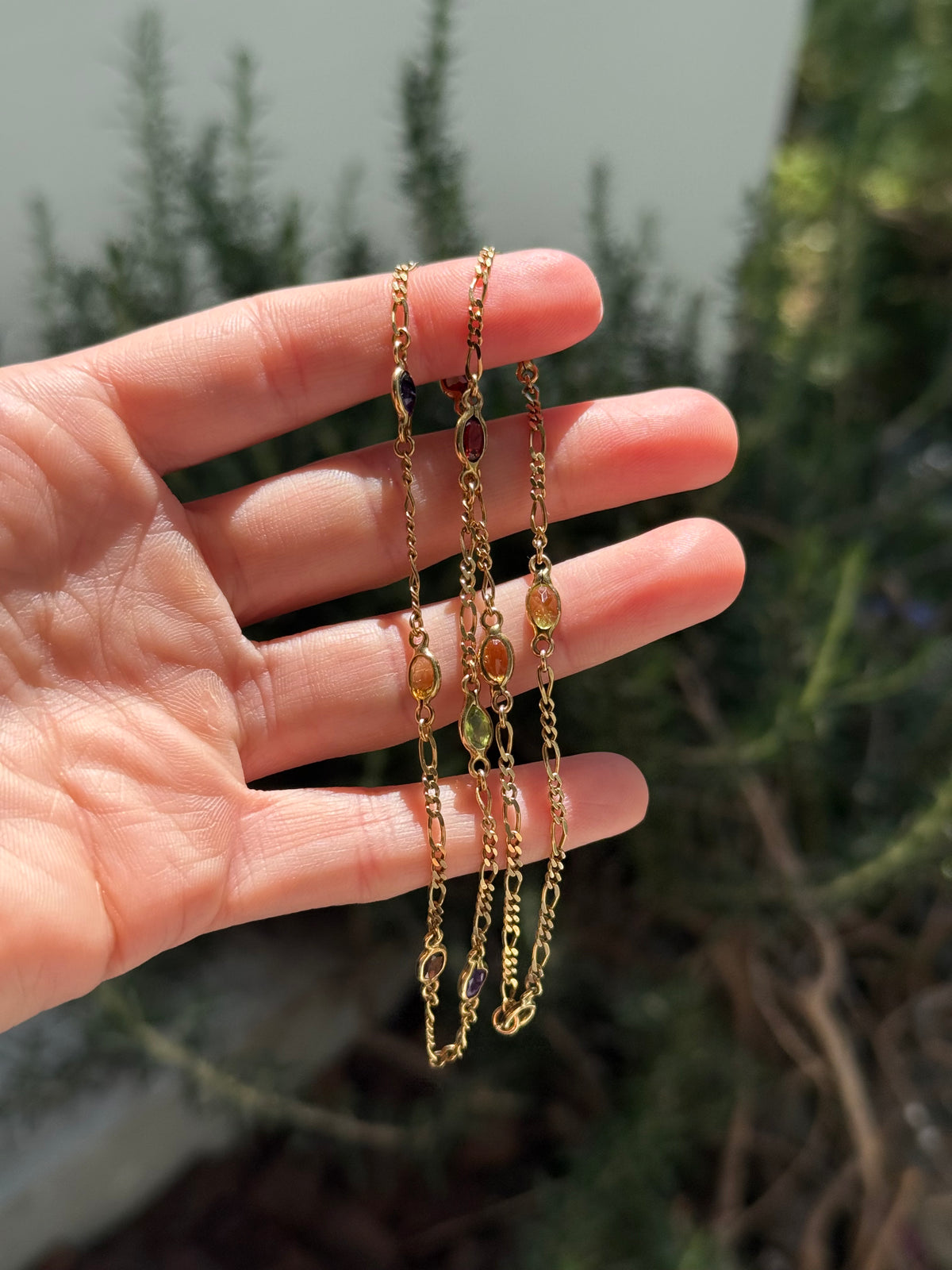 Gemstone Figaro Chain