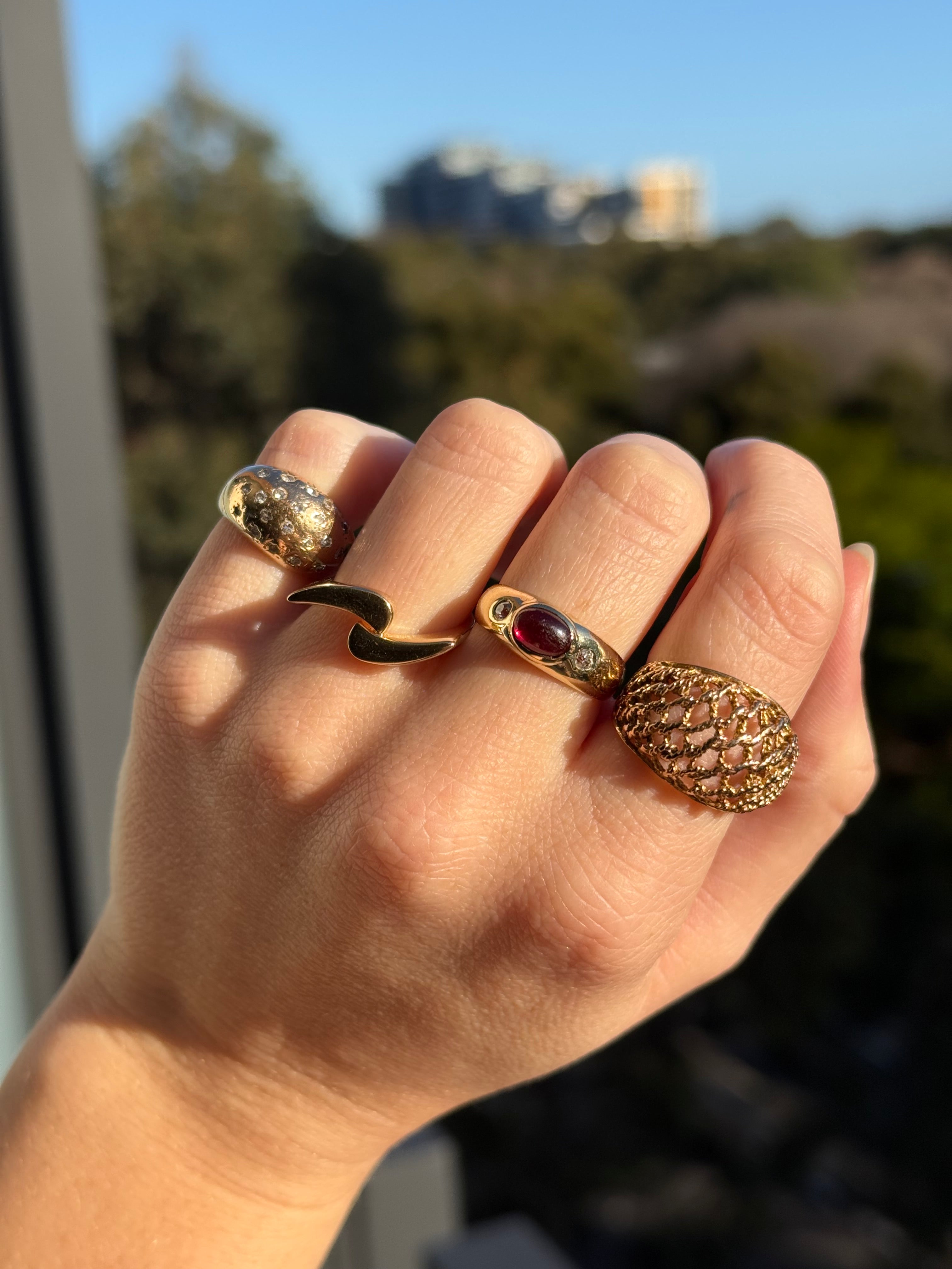 Ruby Cabachon Diamond Ring