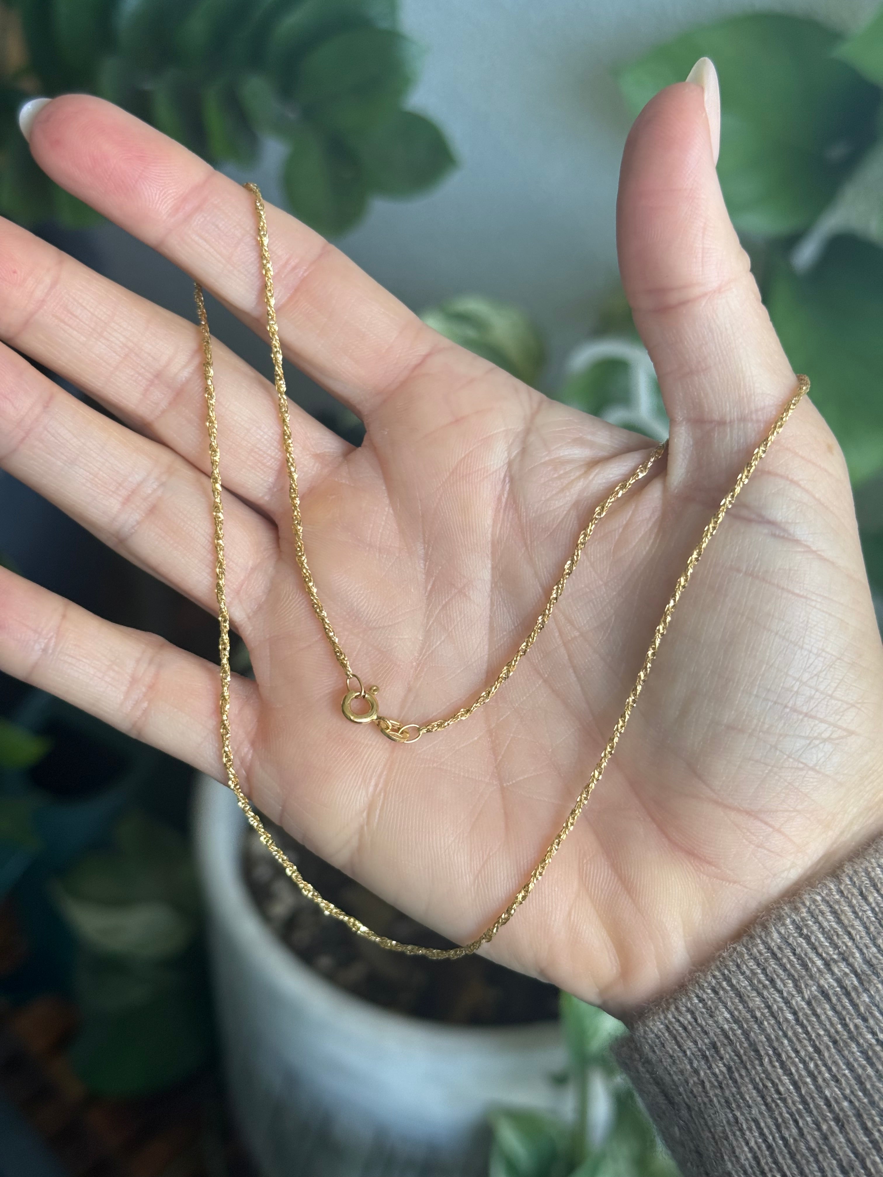 Twisted Diamond Cut Shiny Rope Chain