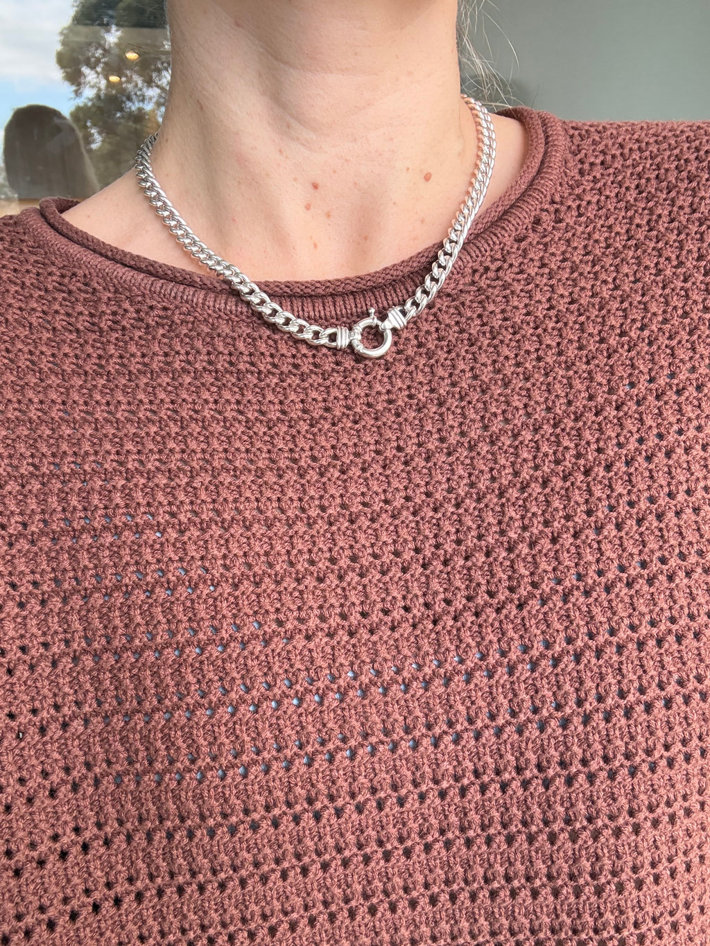 Solid Silver Bolt Curb