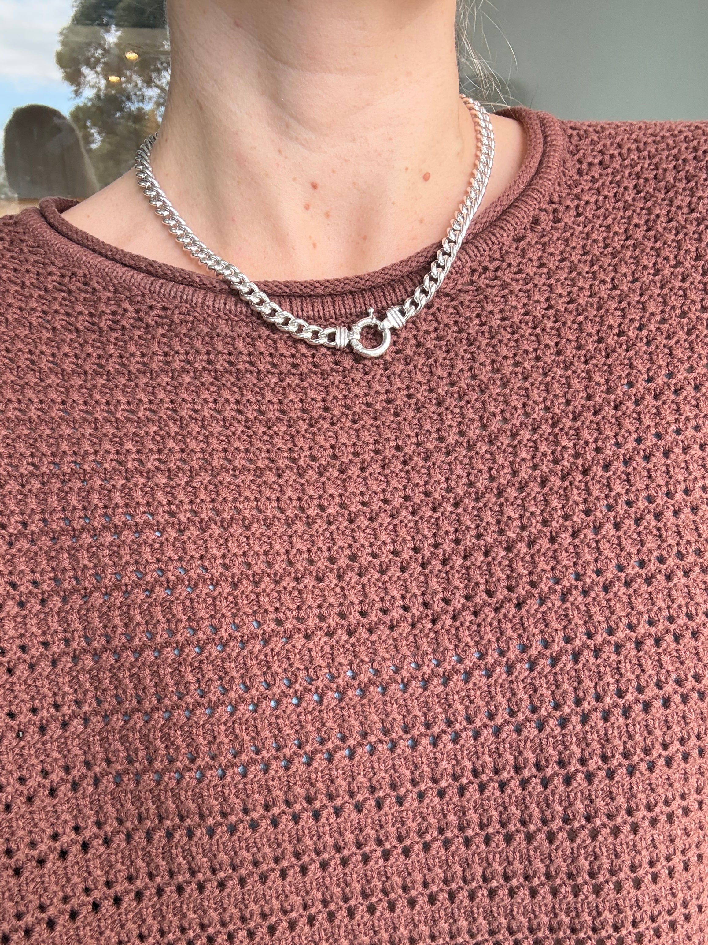 Solid Silver Bolt Curb