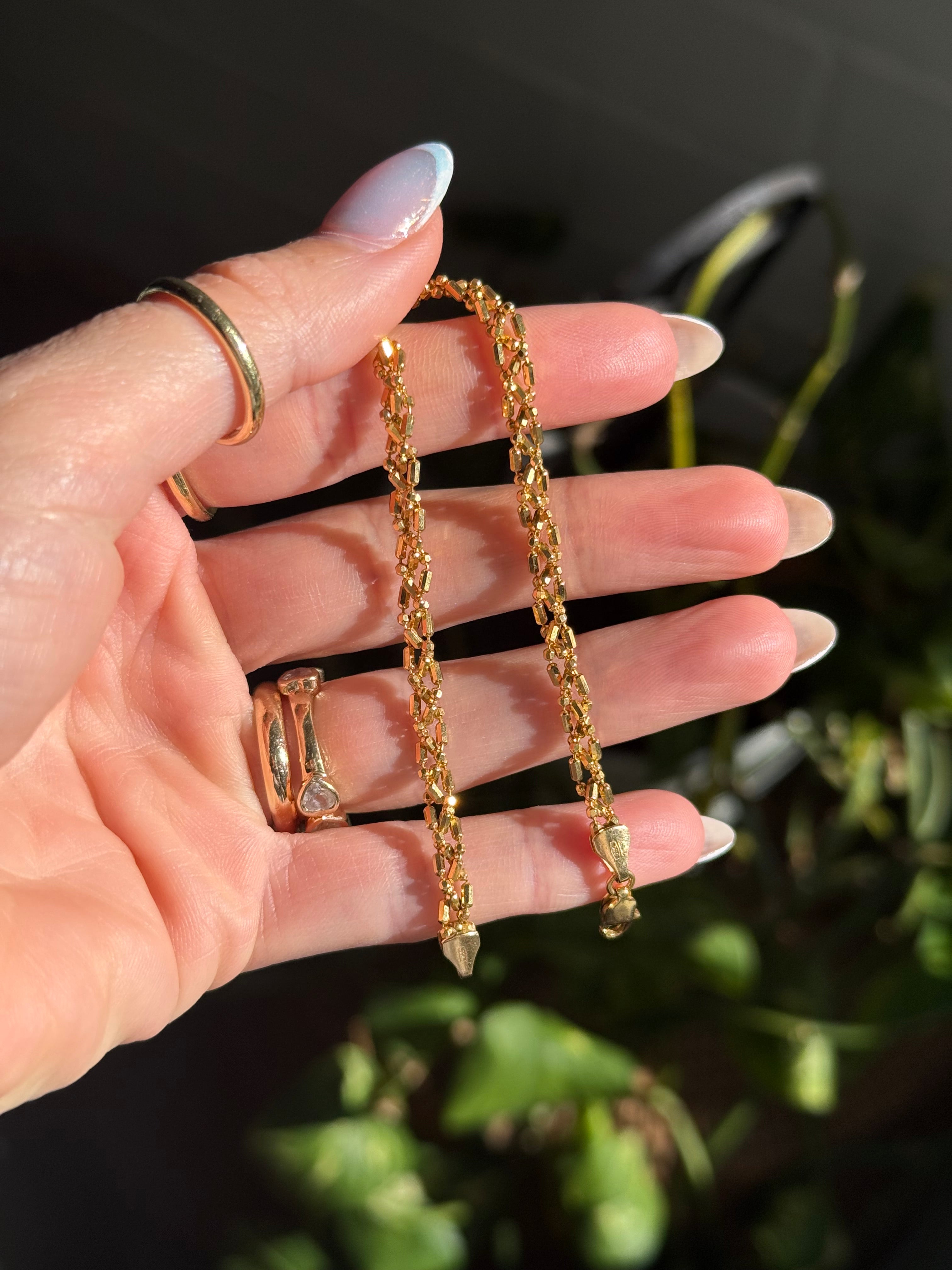 Sparkly Braided Bead Chain Bracelet