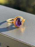 14k Amethyst Cabochon Ring