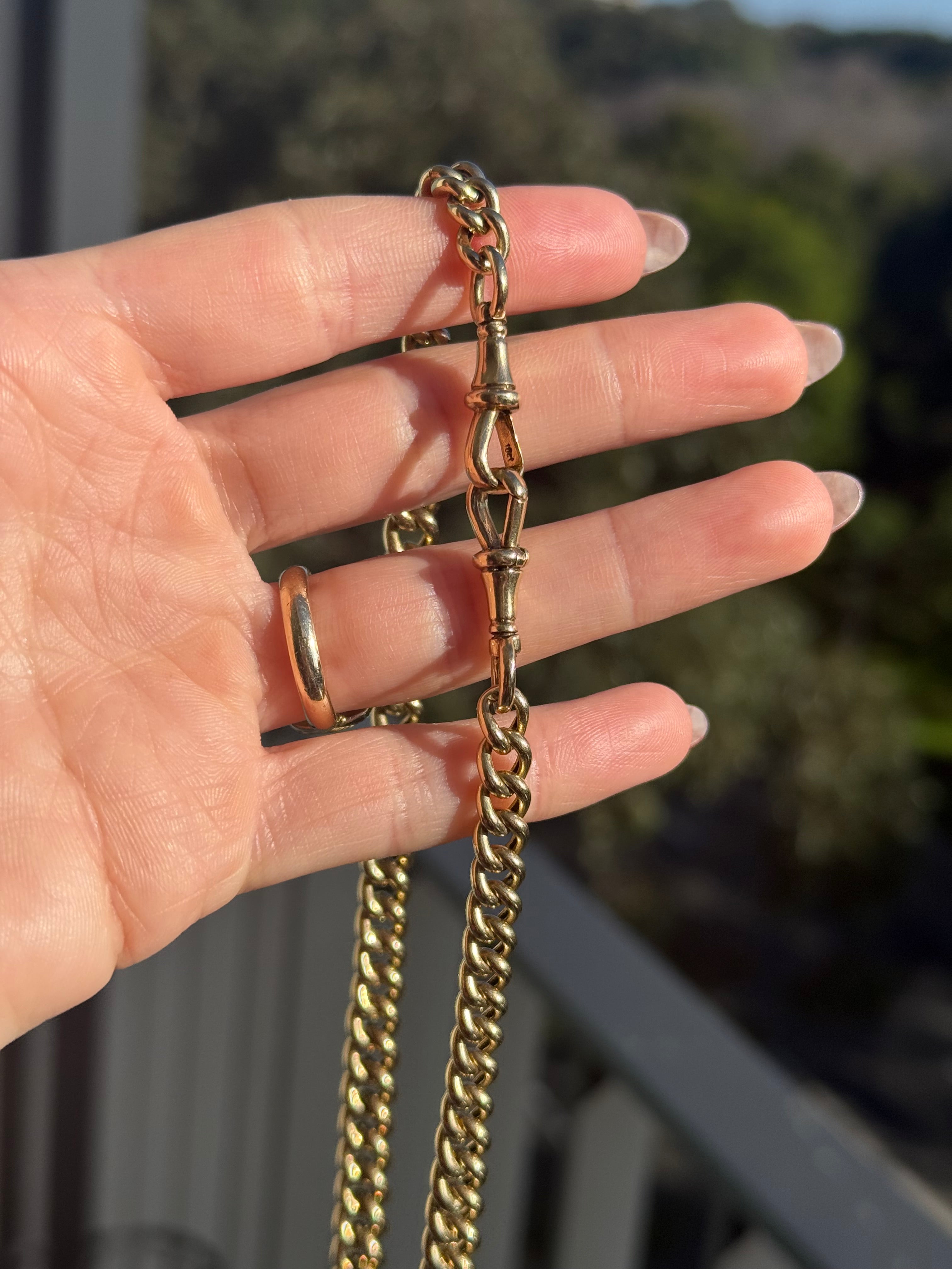 10k Graduated Curb Watch Chain