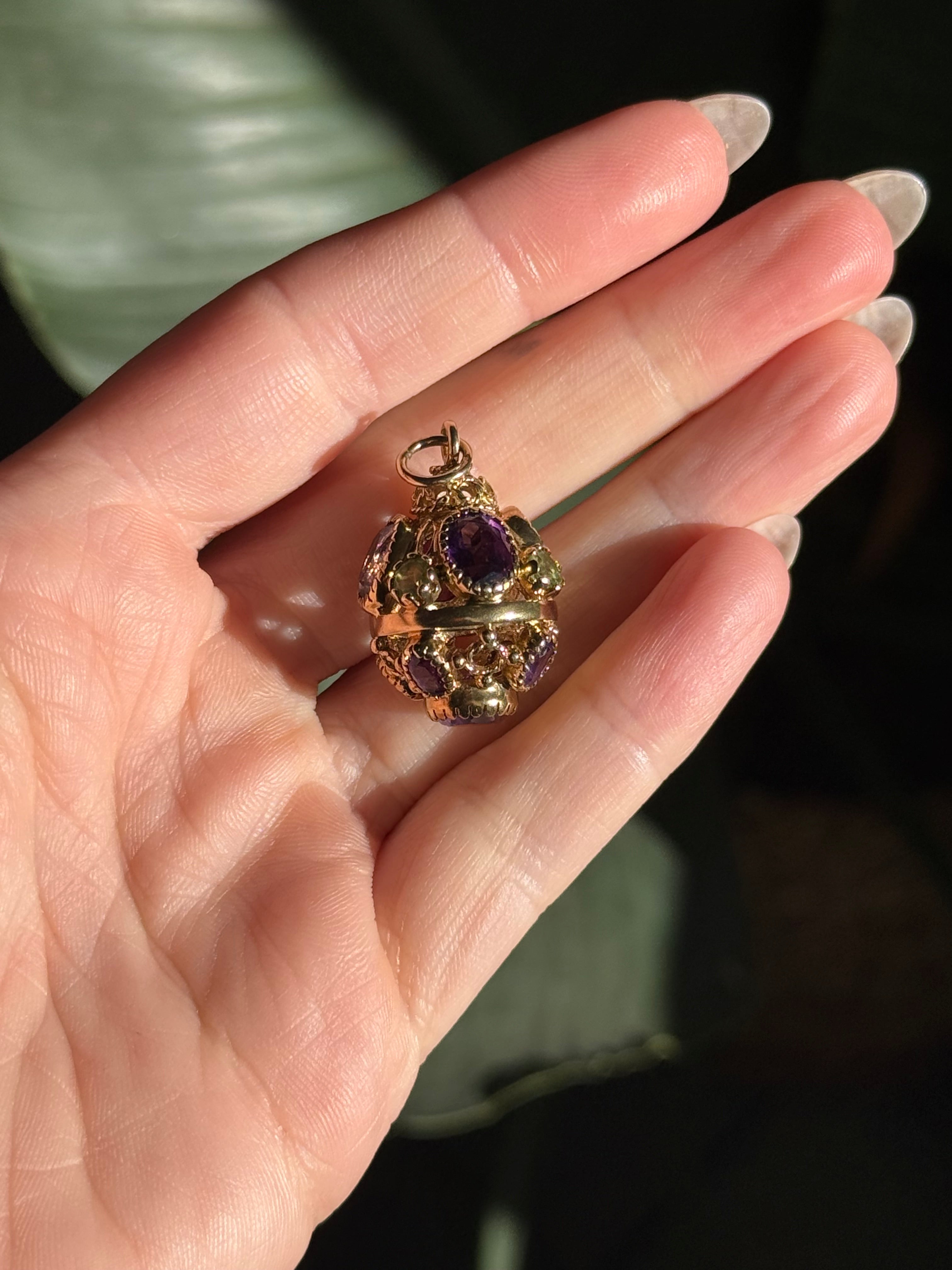 Antique Amethyst Peridot Sputnik