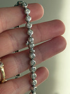 18k WG Bubble Natural Diamond Tennis Bracelet
