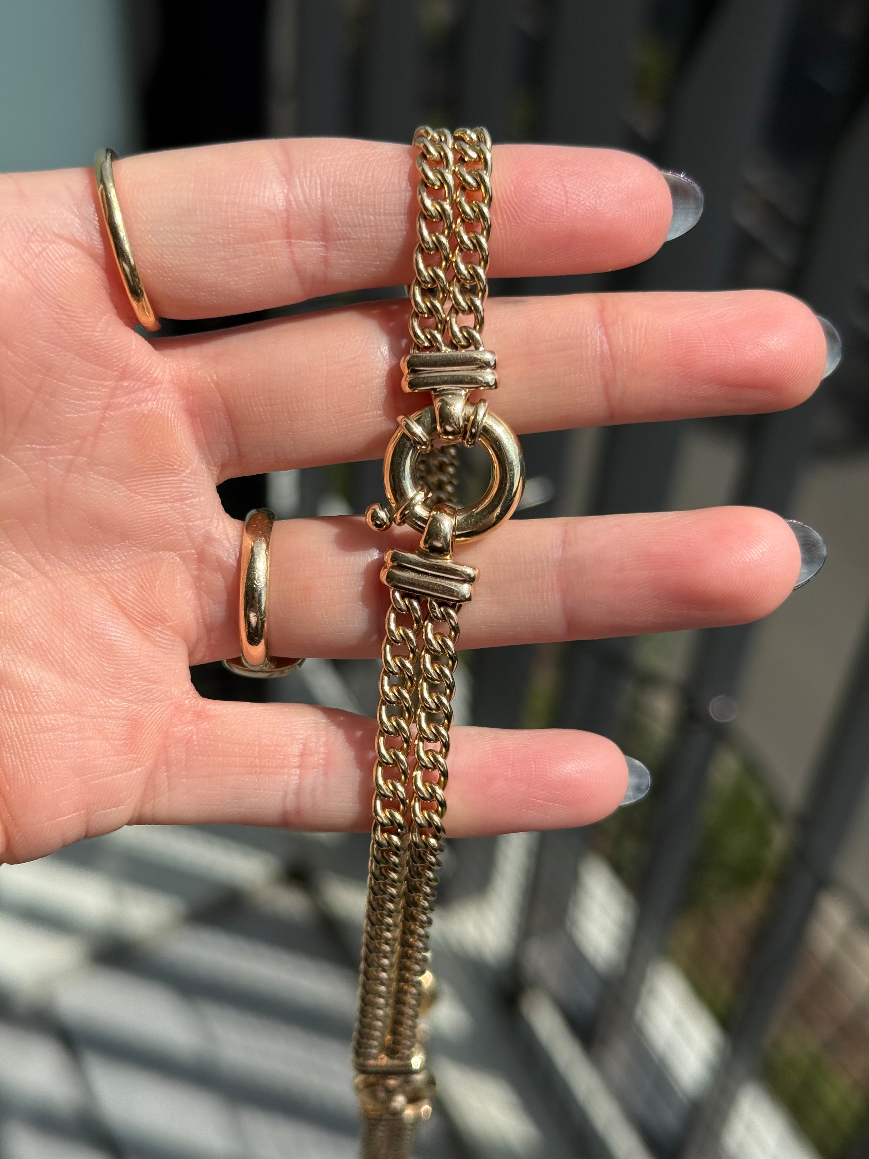 Solid Bolt Double Curb Chain