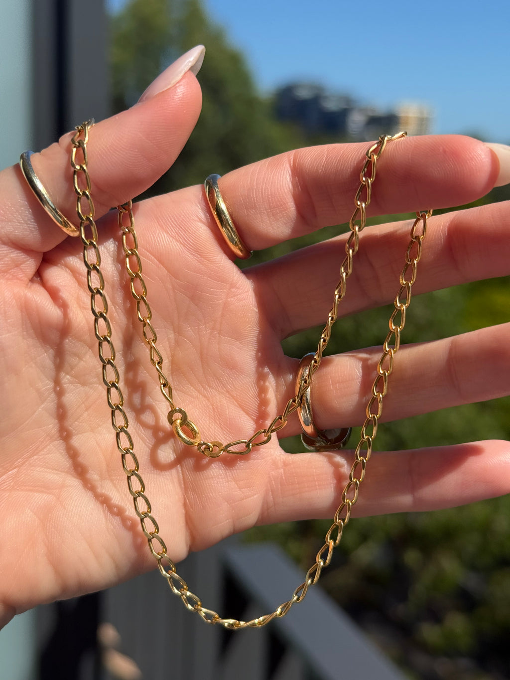 Solid Elongated Paperclip Chain