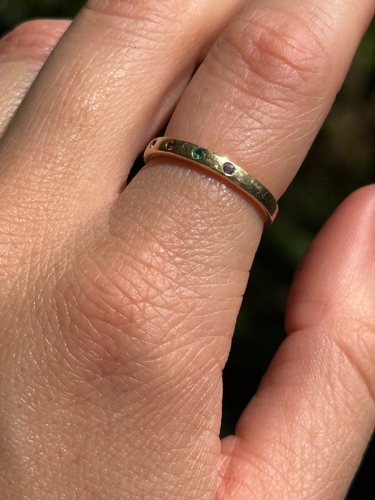 14k Multi Gemstone Band