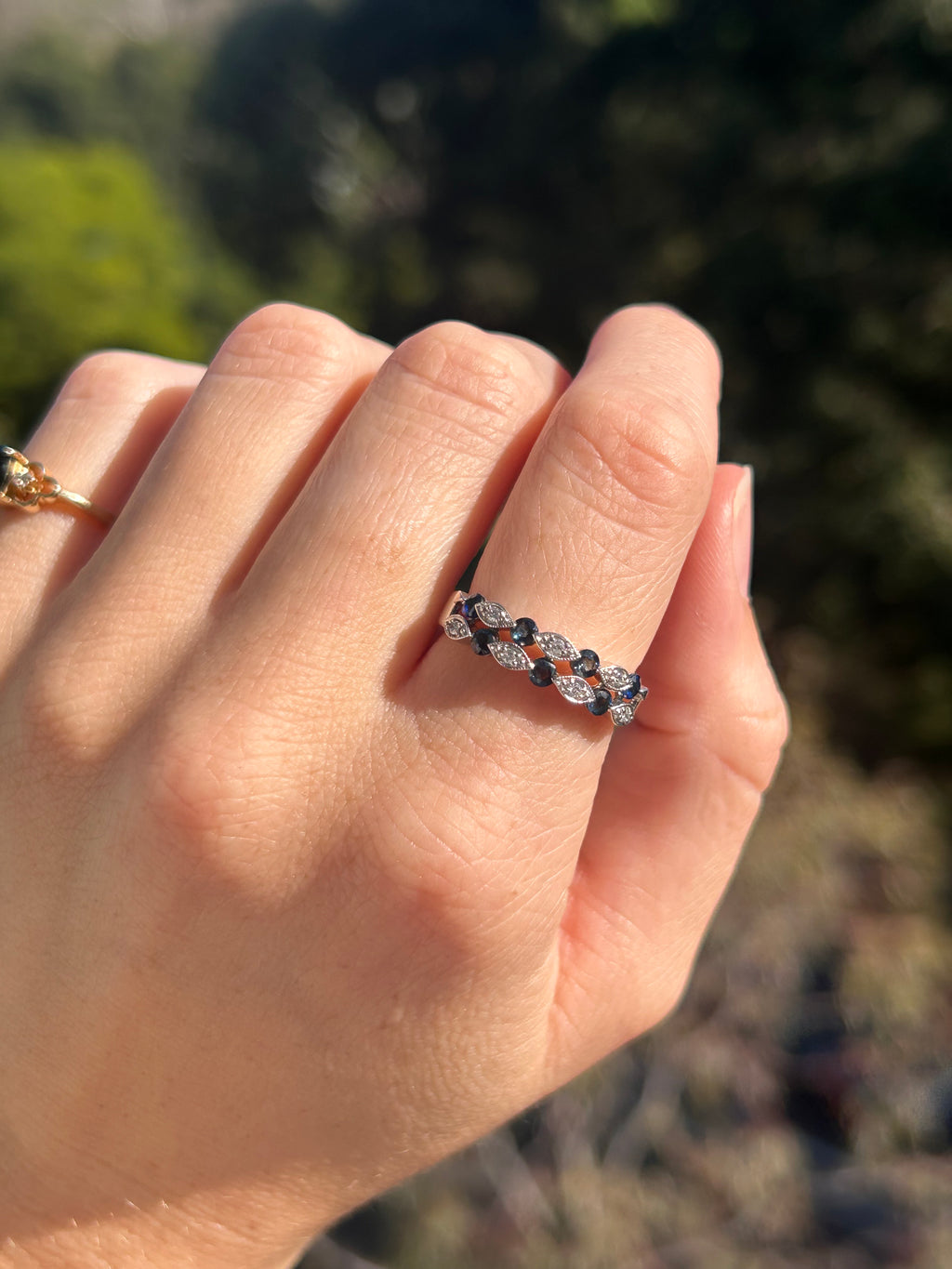 WG Sapphire Diamond Ring