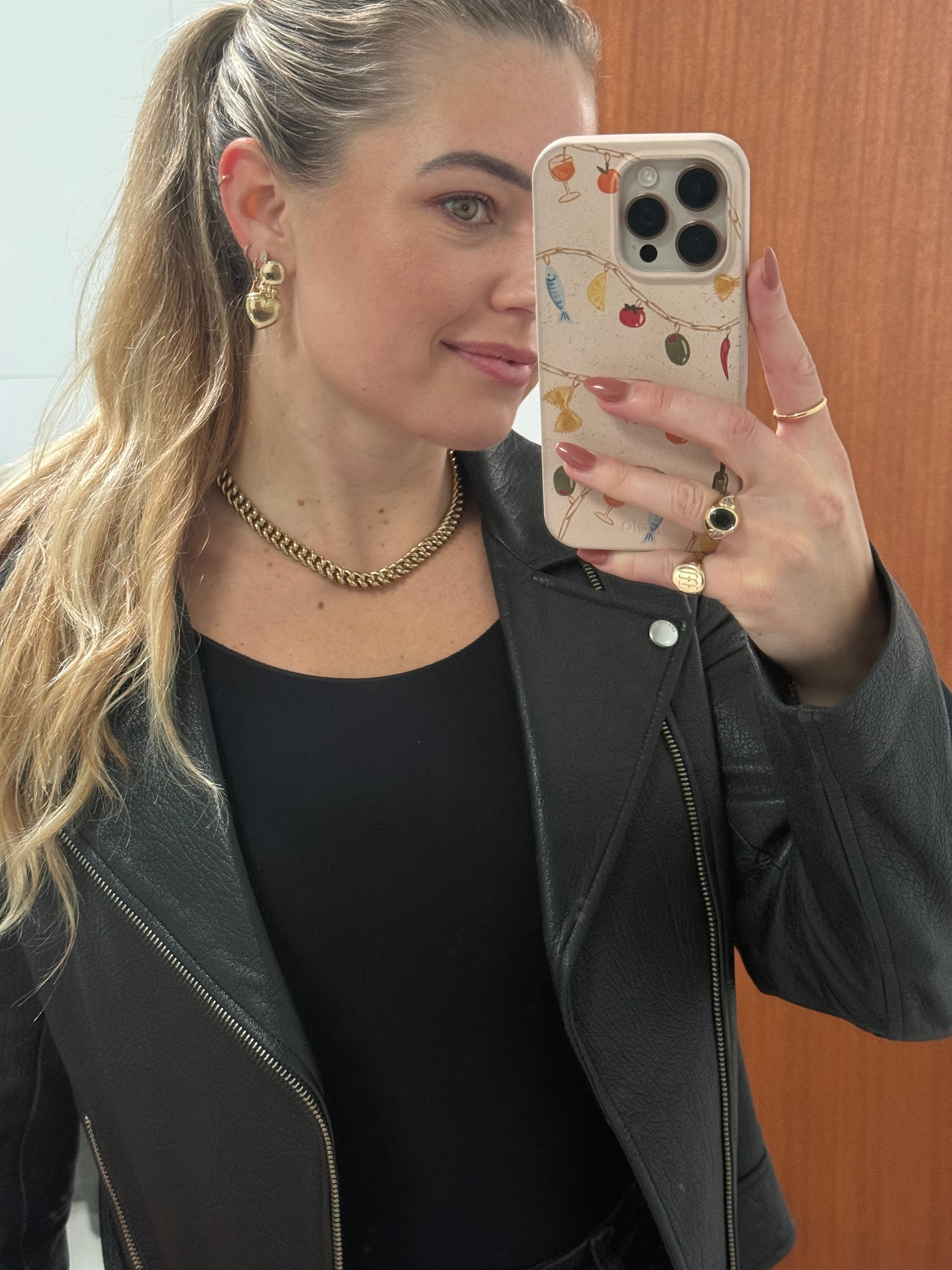 Puffy Heart Doorknocker Earrings