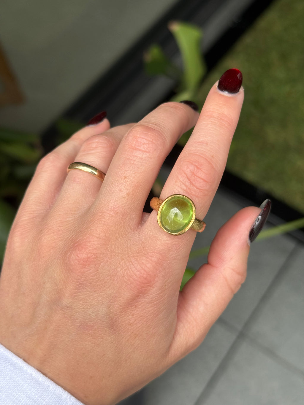 Peridot Cabochon Ring