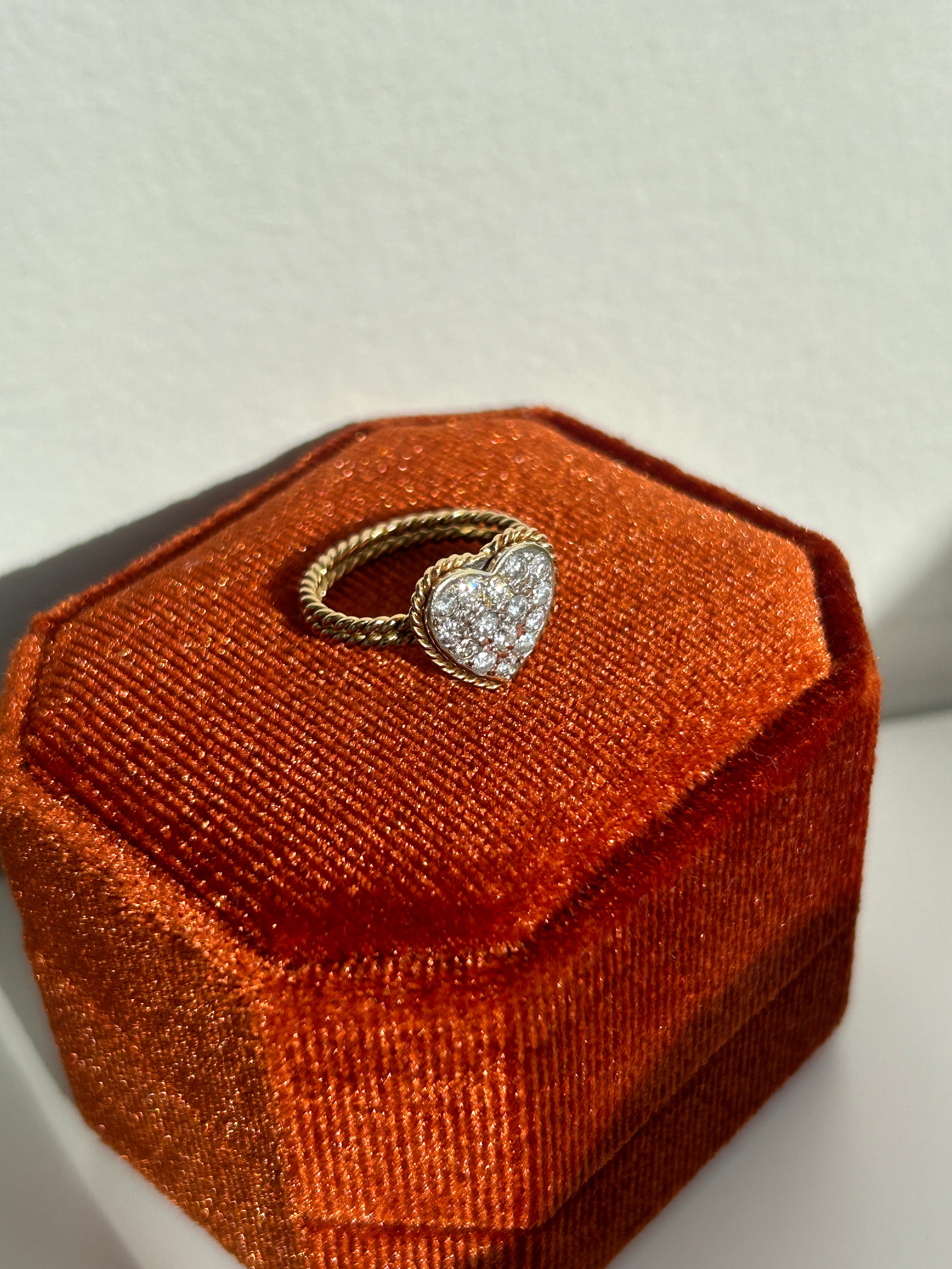 Diamond Pave Heart Ring