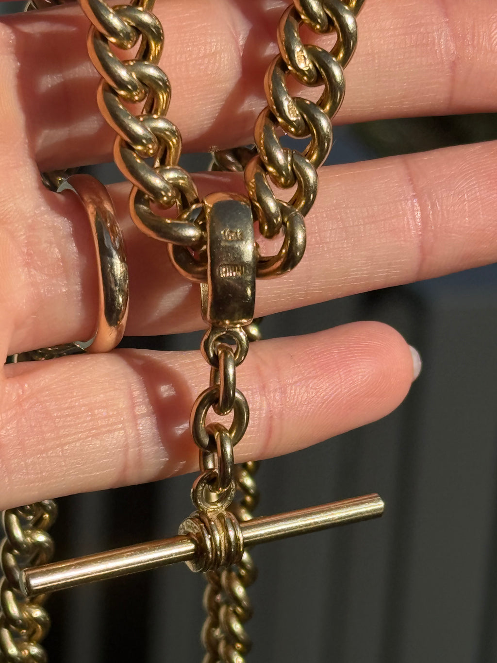 10k Graduated Curb Watch Chain