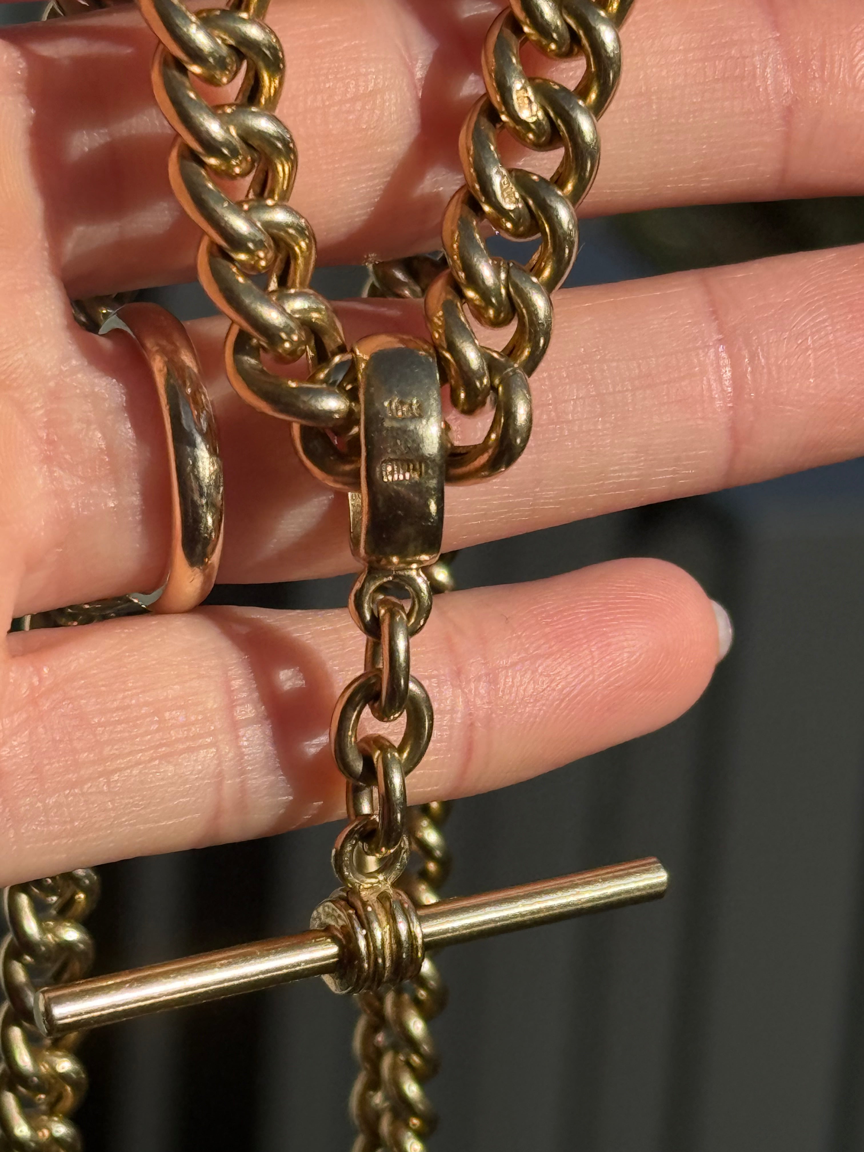 10k Graduated Curb Watch Chain
