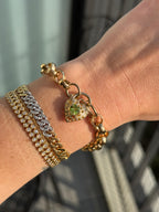 Peridot Heart Padlock Bracelet