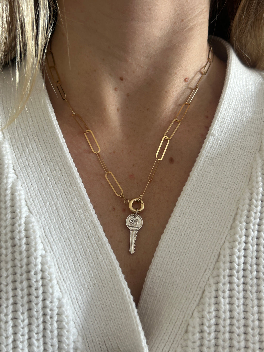 Sterling Silver 21 Key Charm