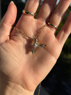 Gemstone Diamond Hummingbird Charm/ Pin