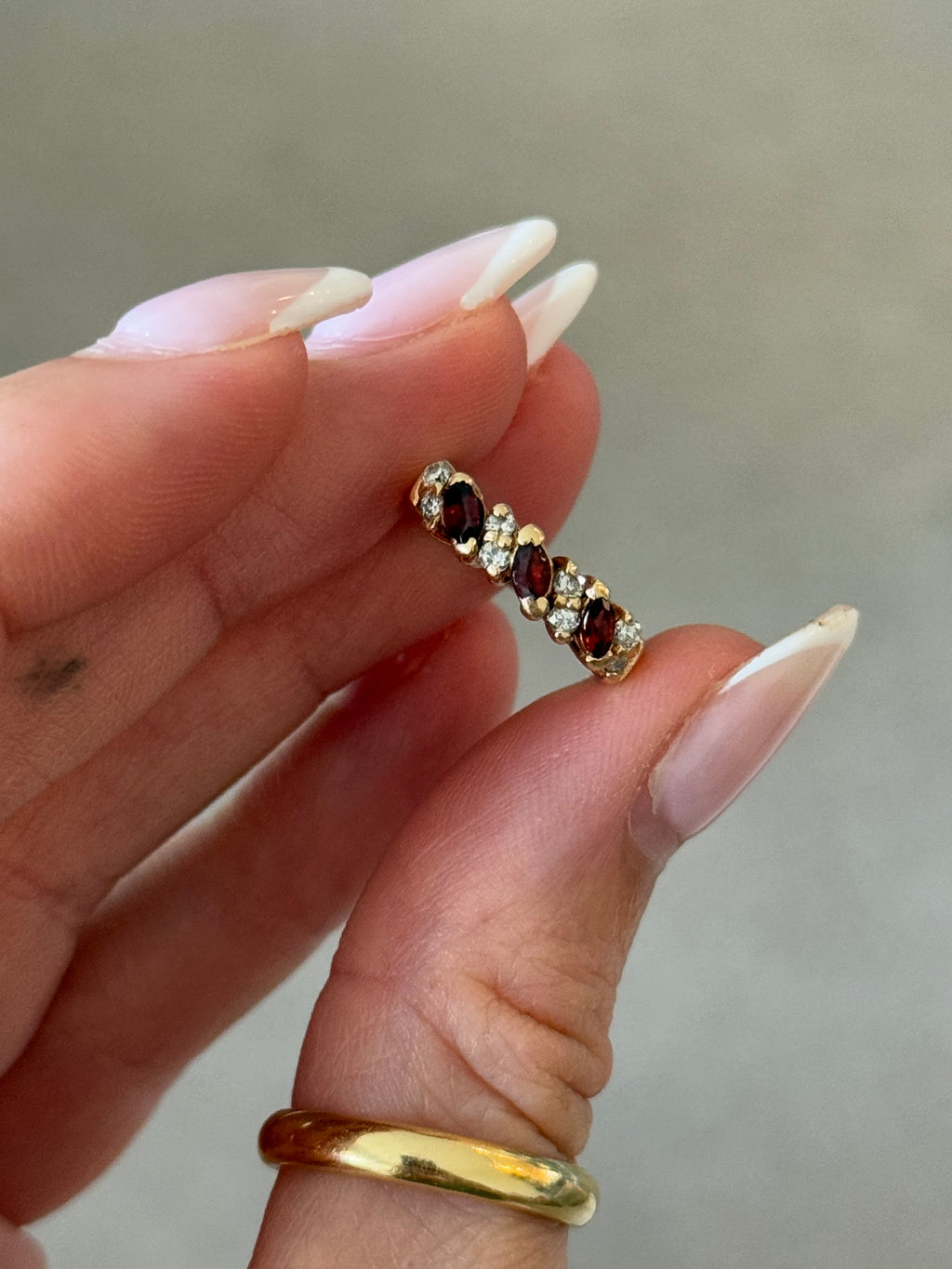 Diamond Garnet Ring