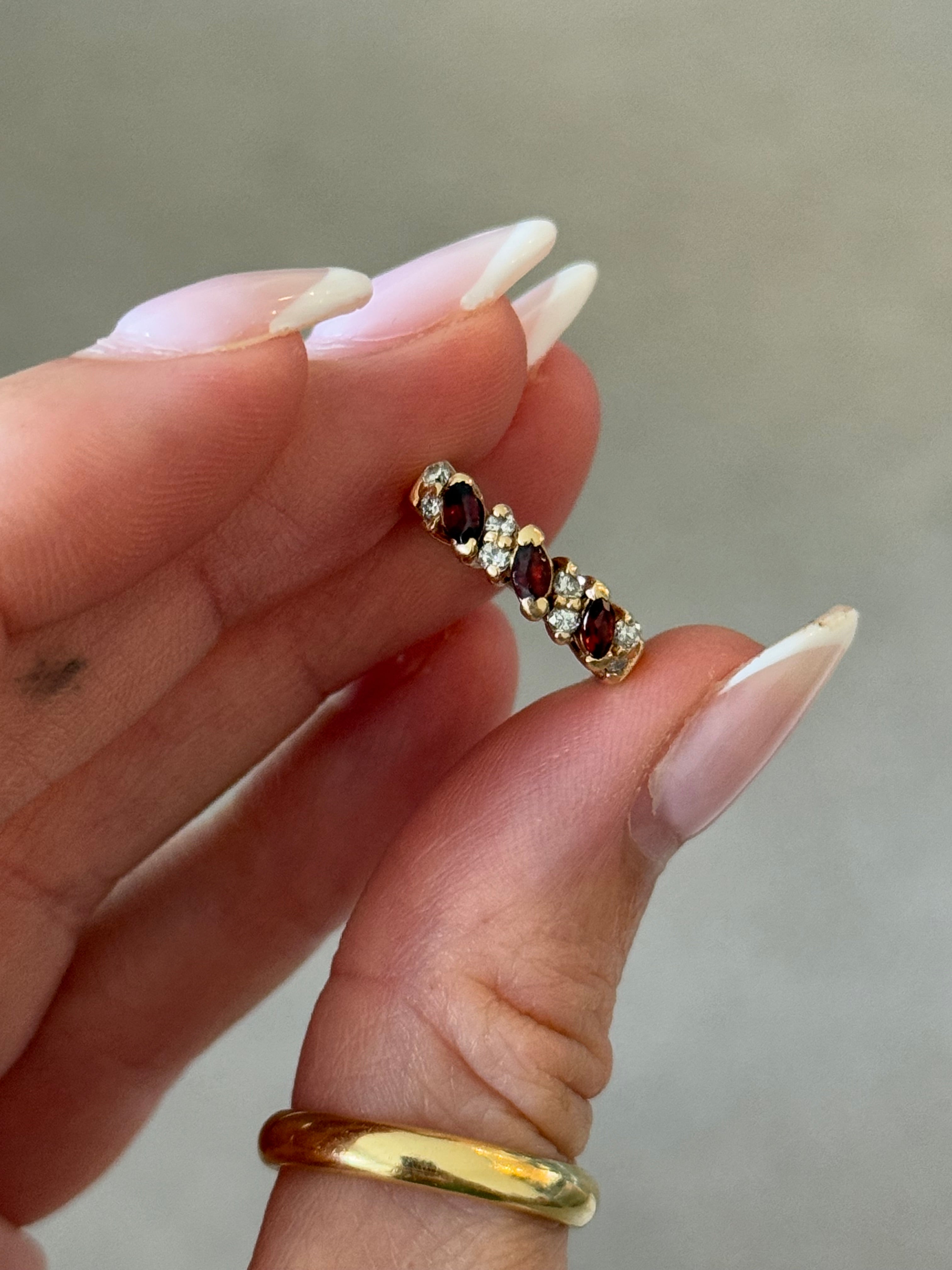 Diamond Garnet Ring