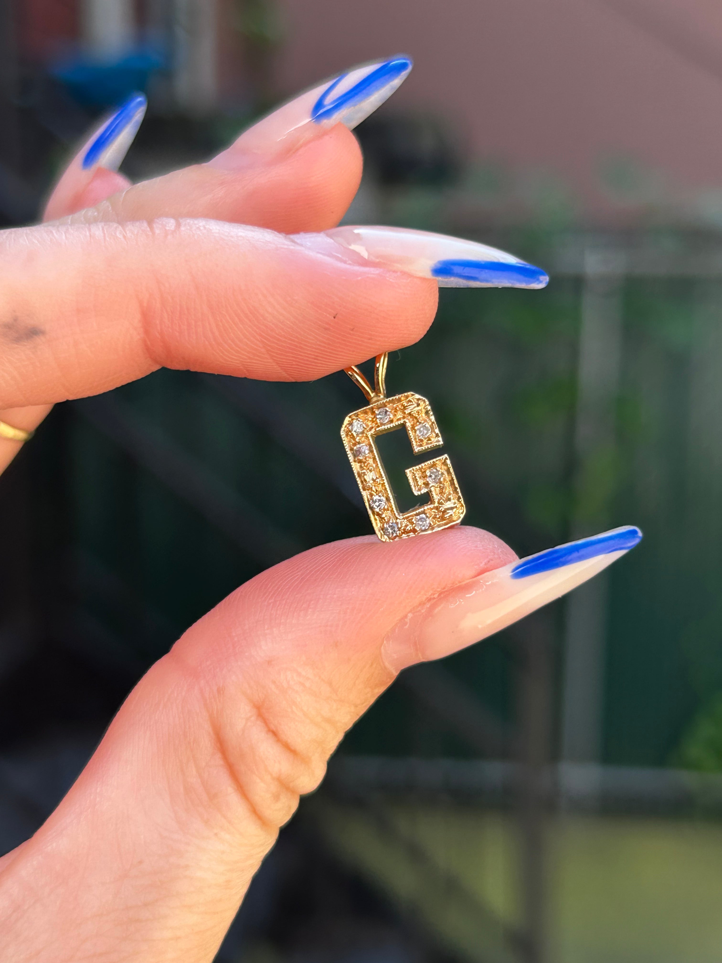 Diamond G Charm