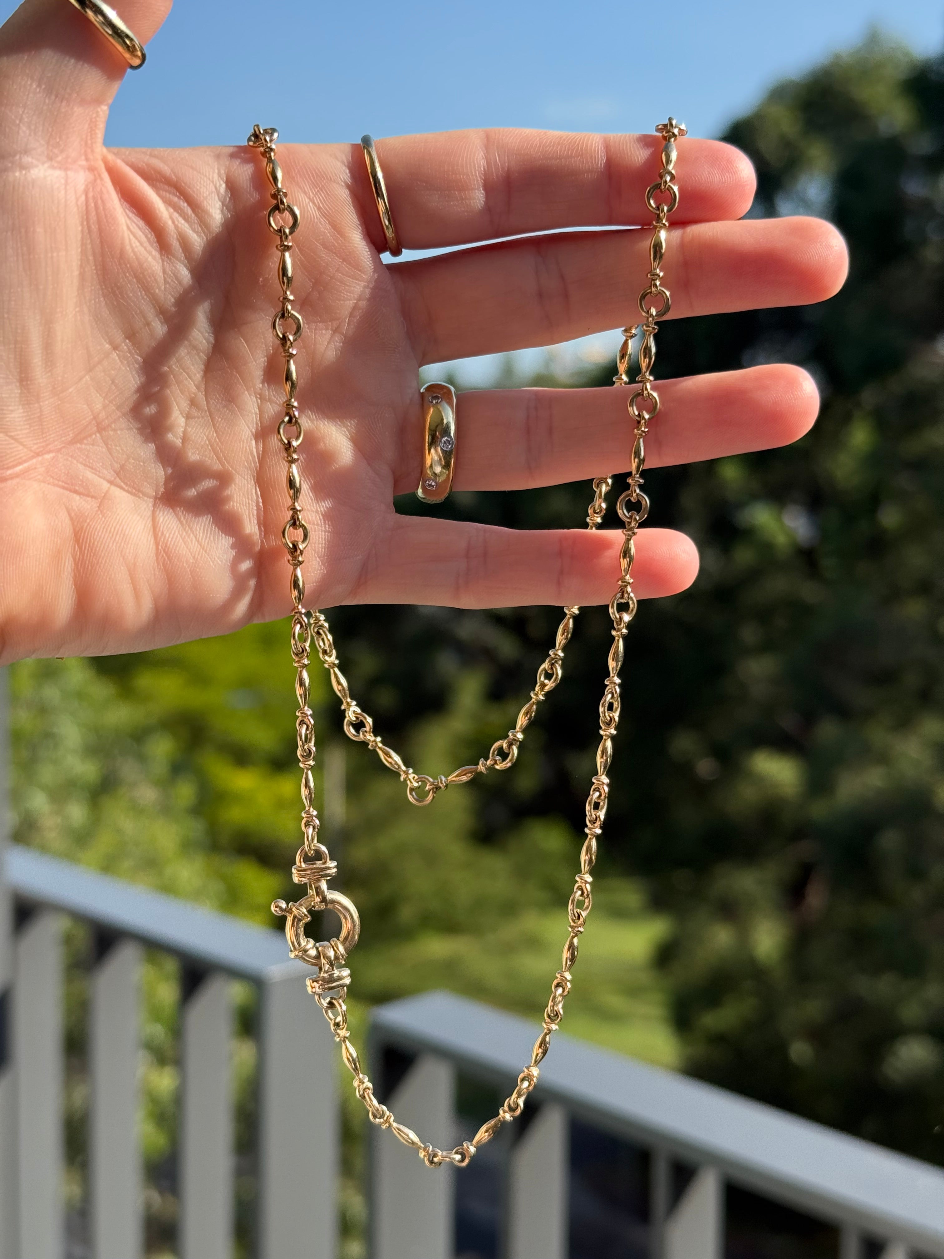 Solid Fancy Link Antique Chain