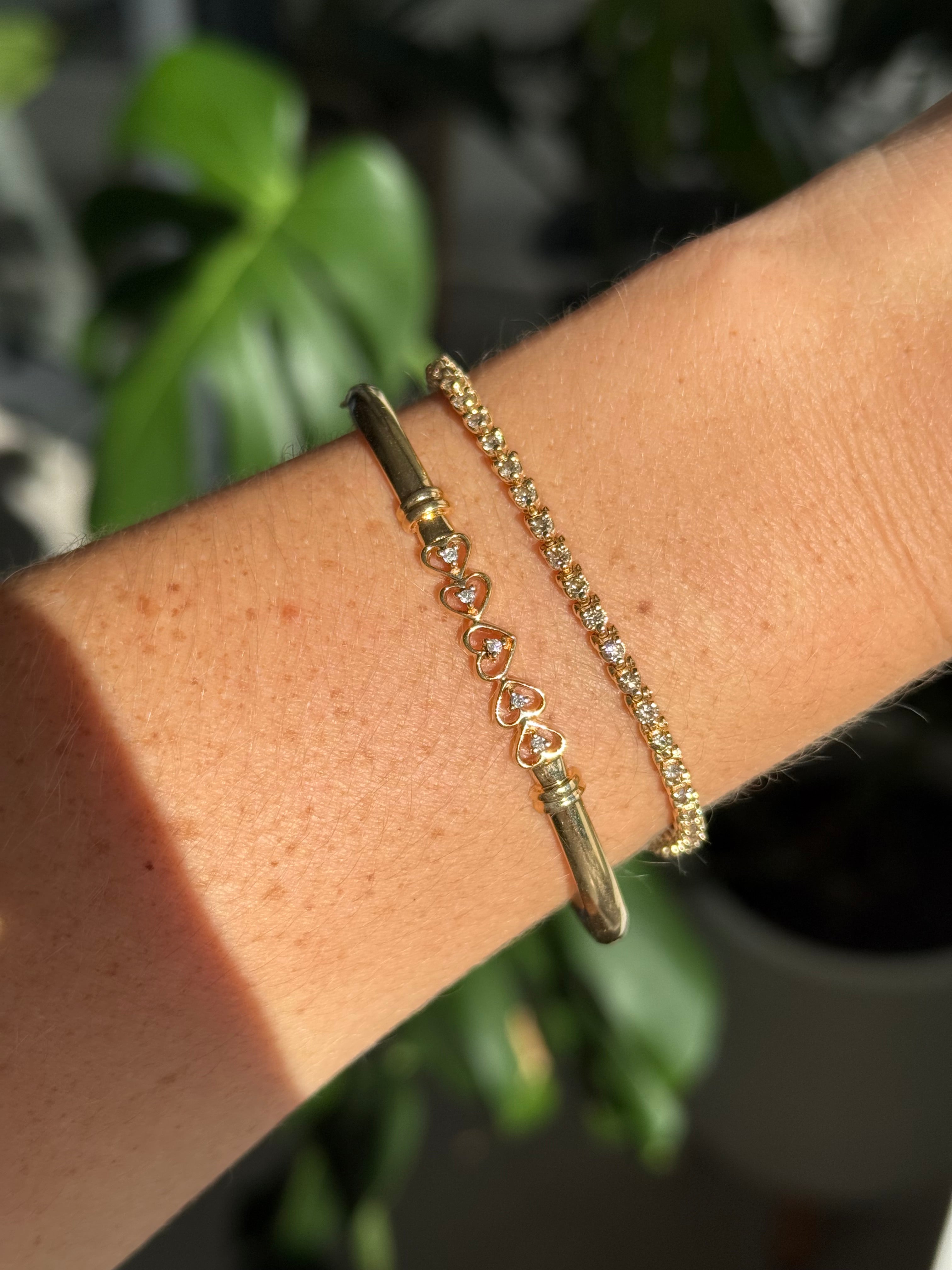 Heart Diamond Bangle