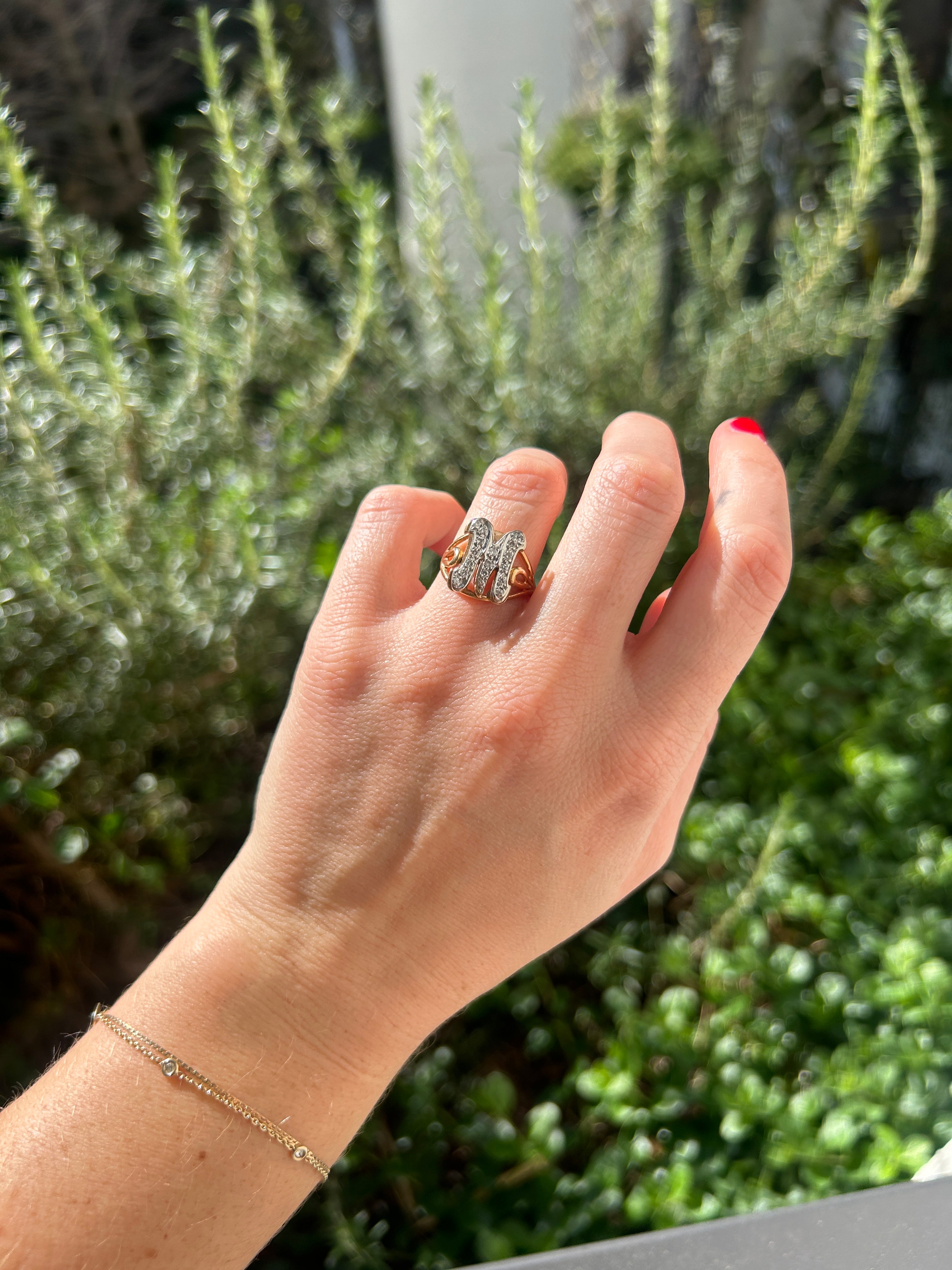 Diamond M Ring