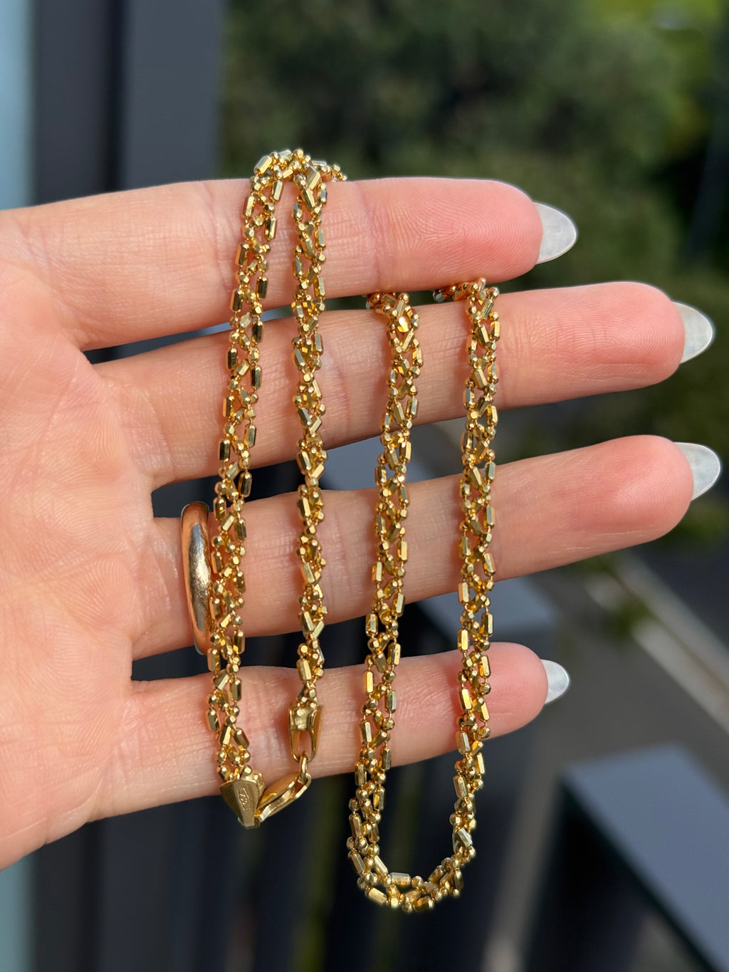 Sparkly Beaded Braided Chain Necklace