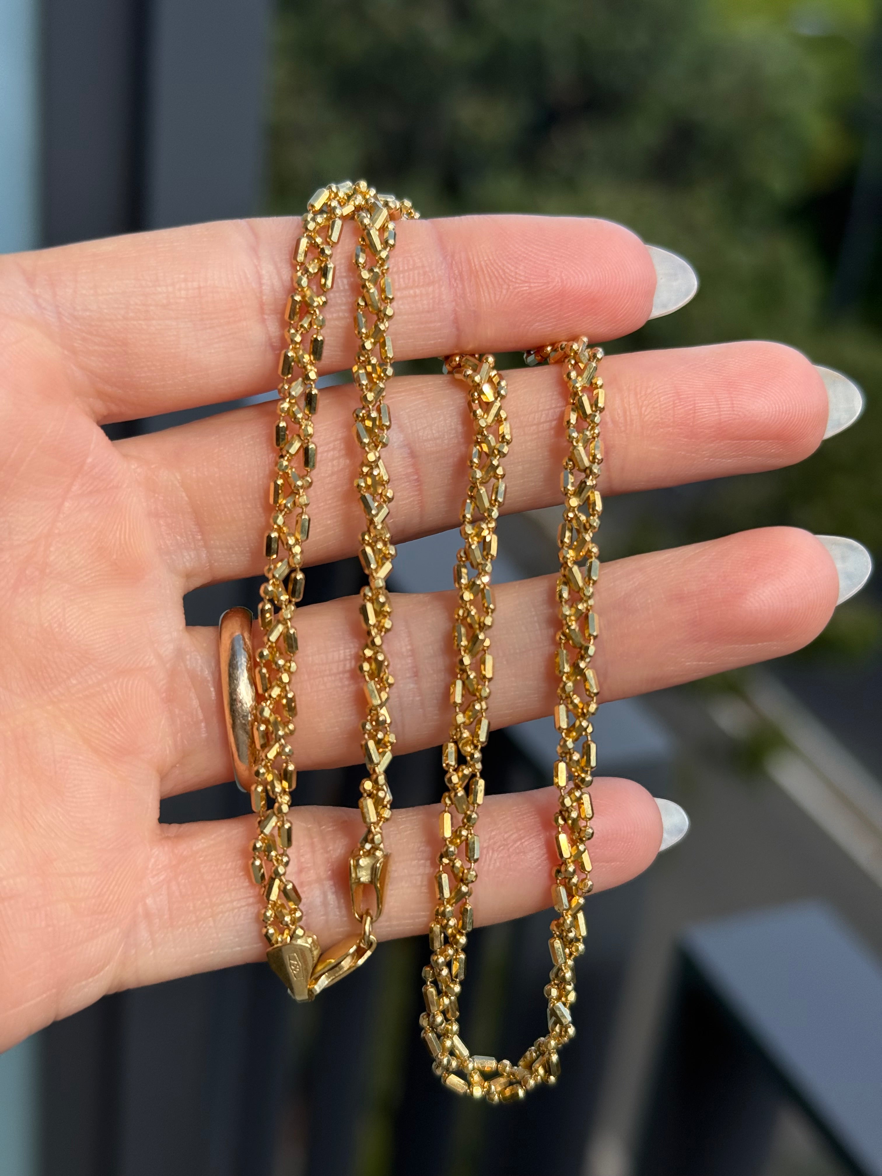 Sparkly Beaded Braided Chain Necklace