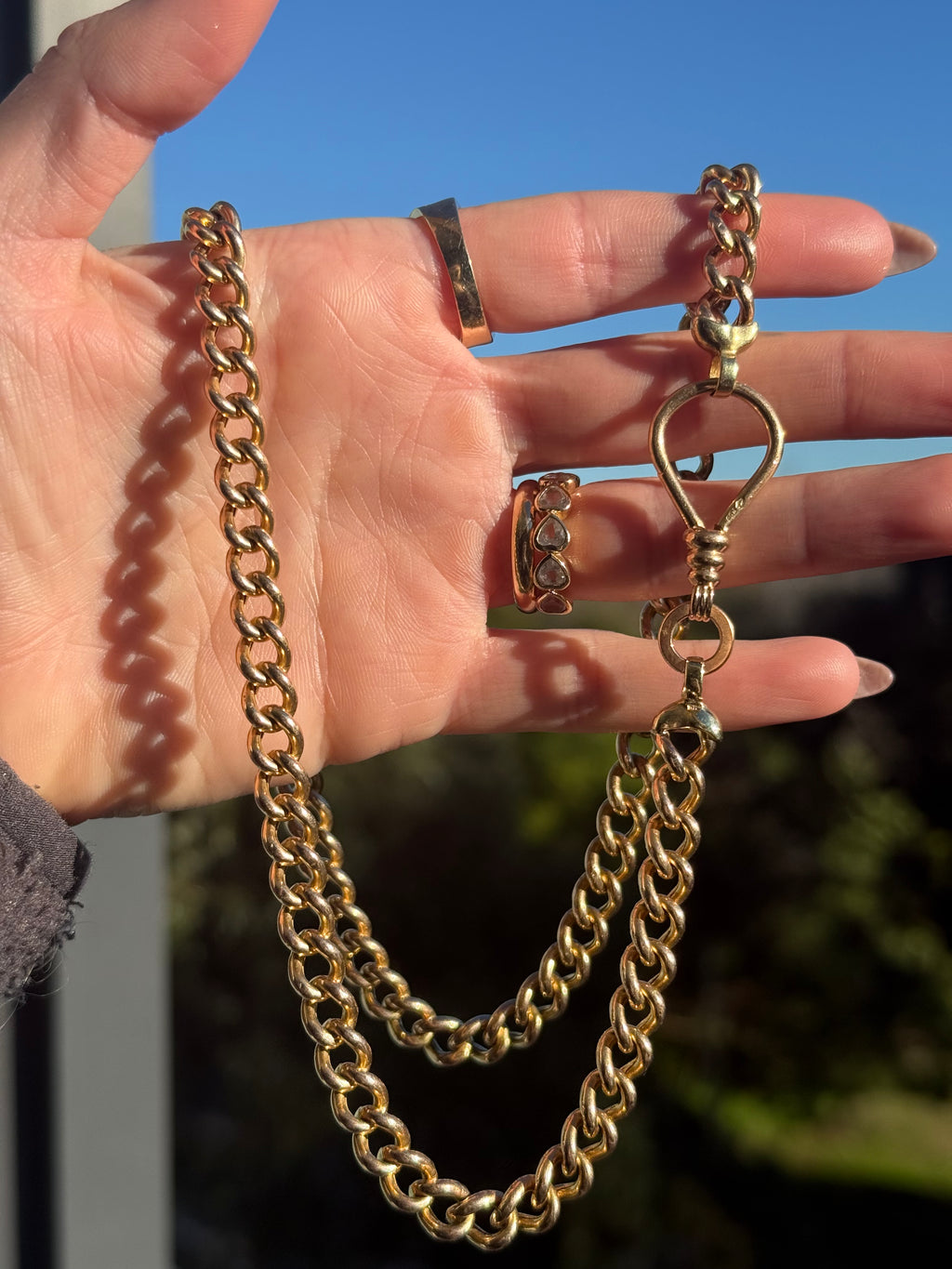 Fish Hook Long Chunky Curb Chain
