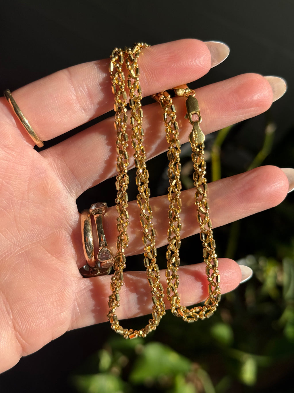 Sparkly Beaded Braided Chain Necklace