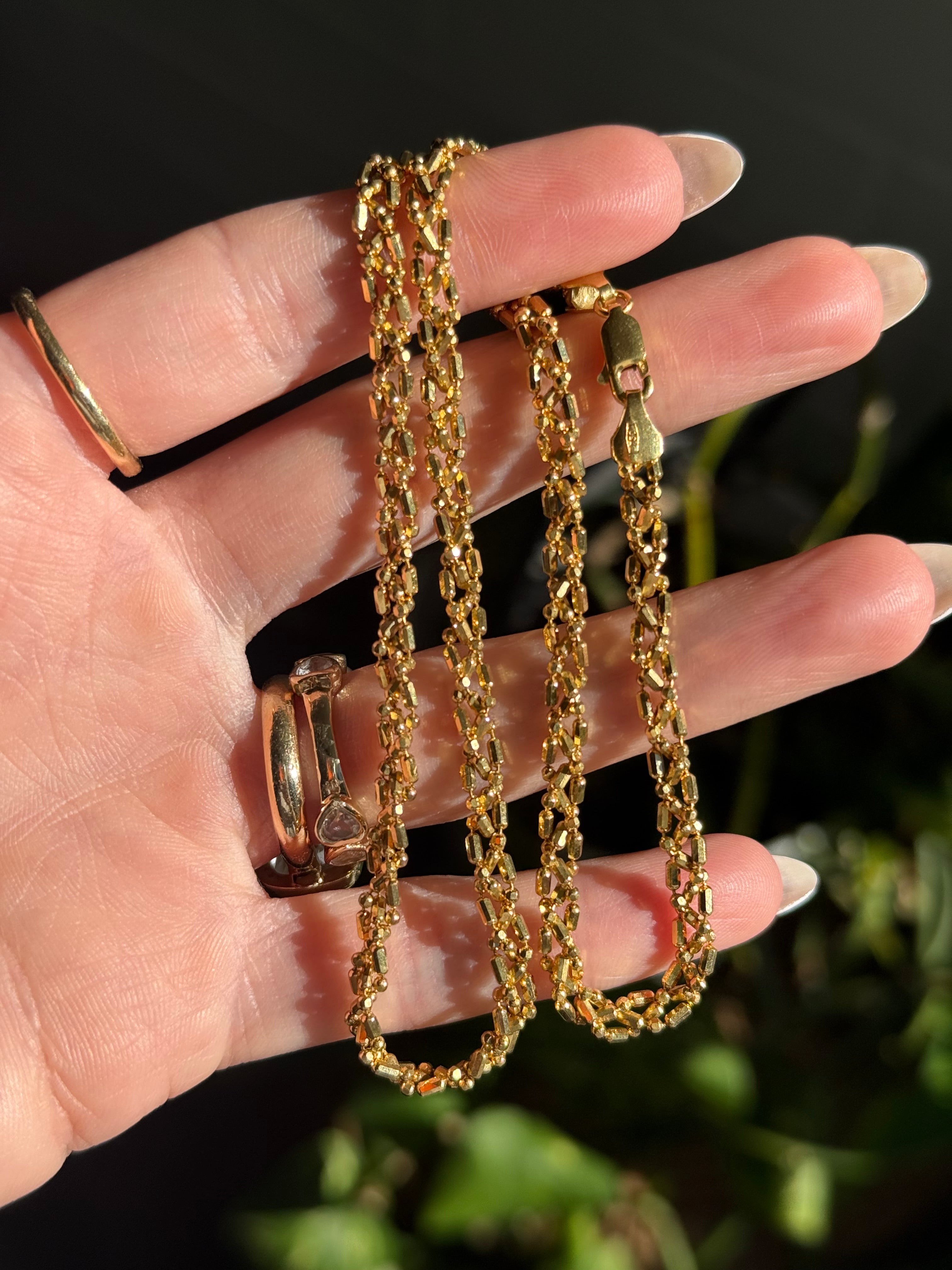 Sparkly Beaded Braided Chain Necklace