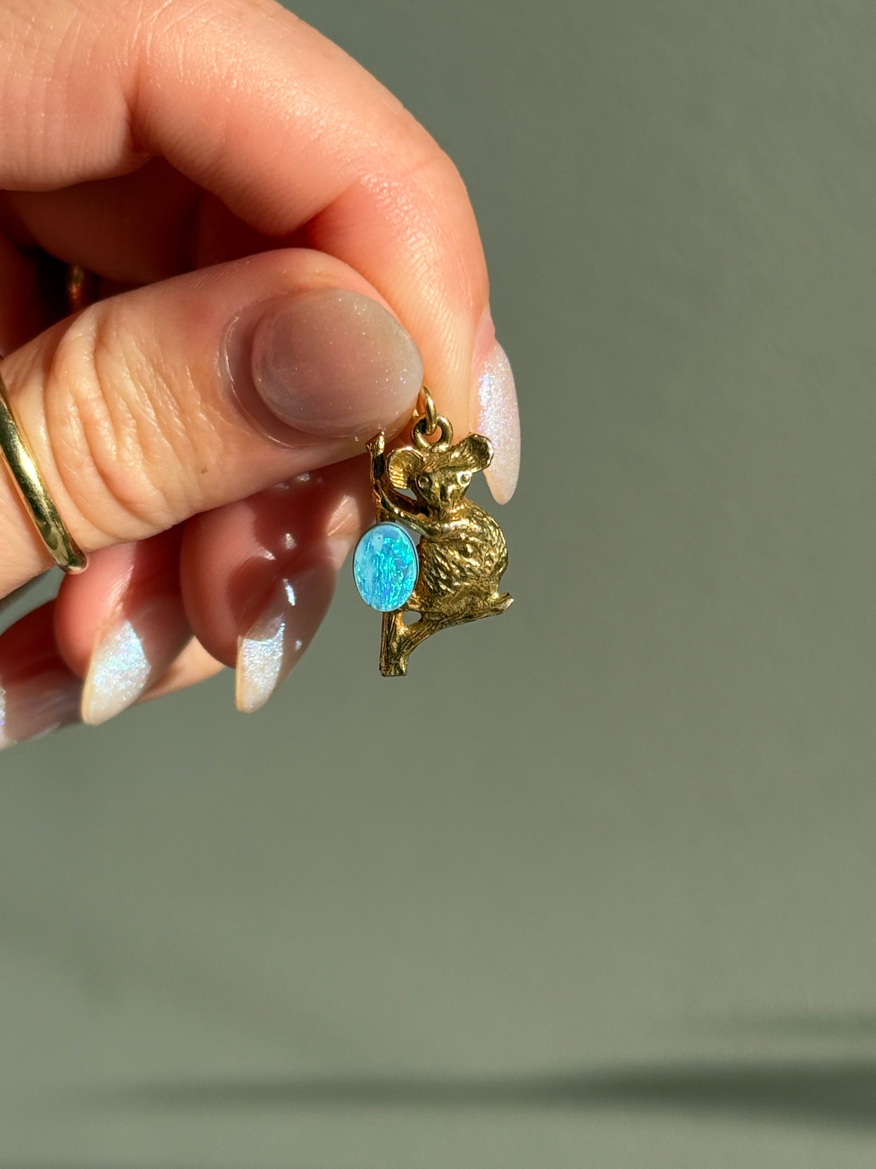 Solid Koala Opal Charm