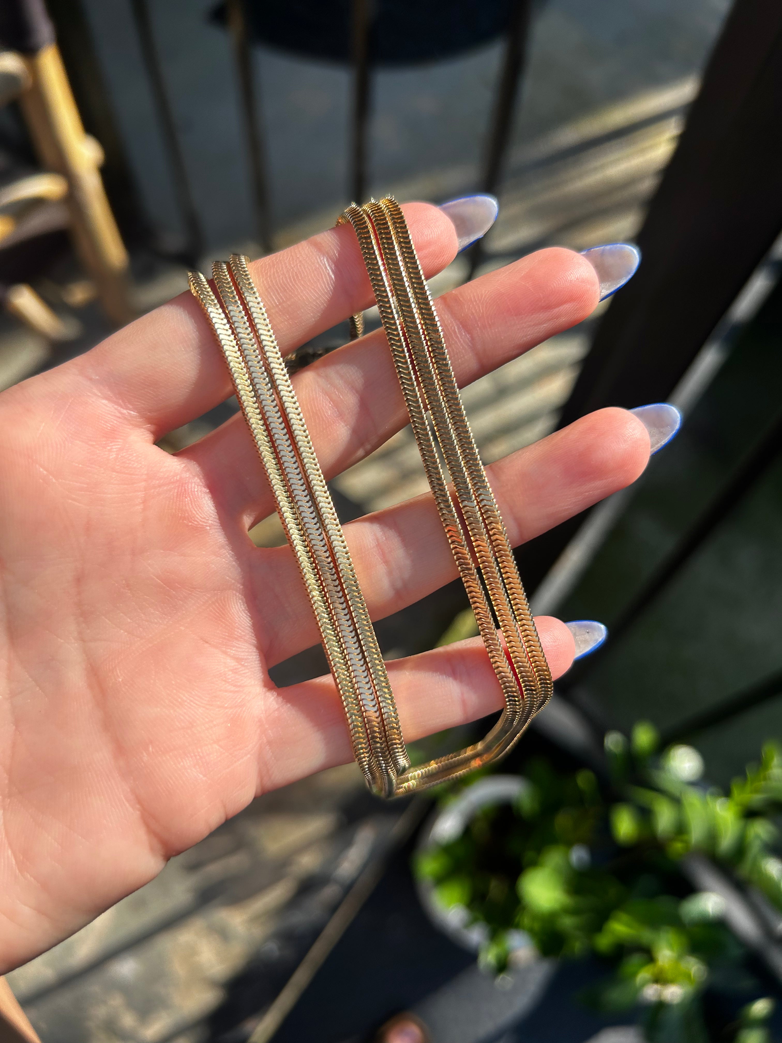 Triple Square Graduated Snake Choker